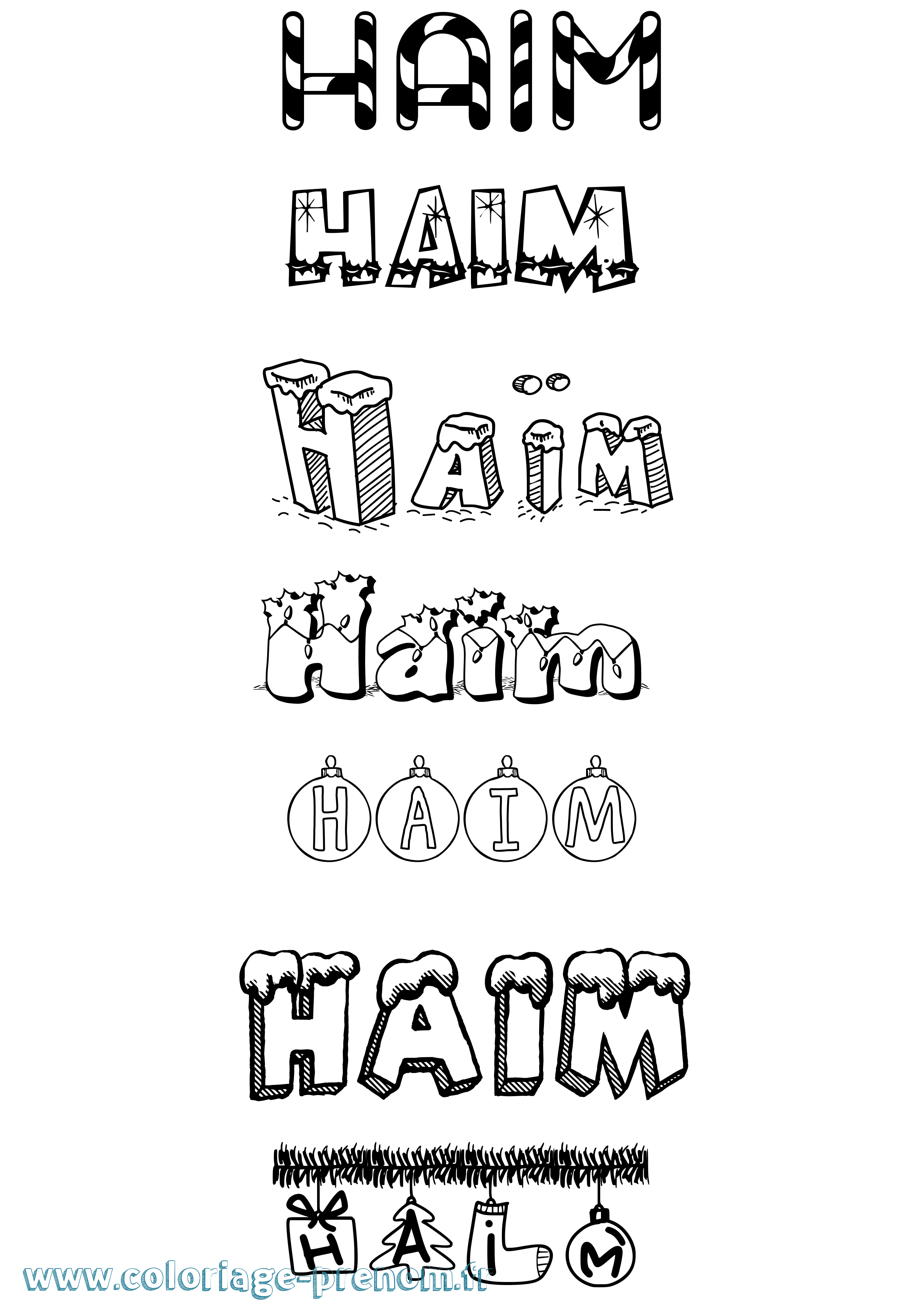 Coloriage prénom Haïm