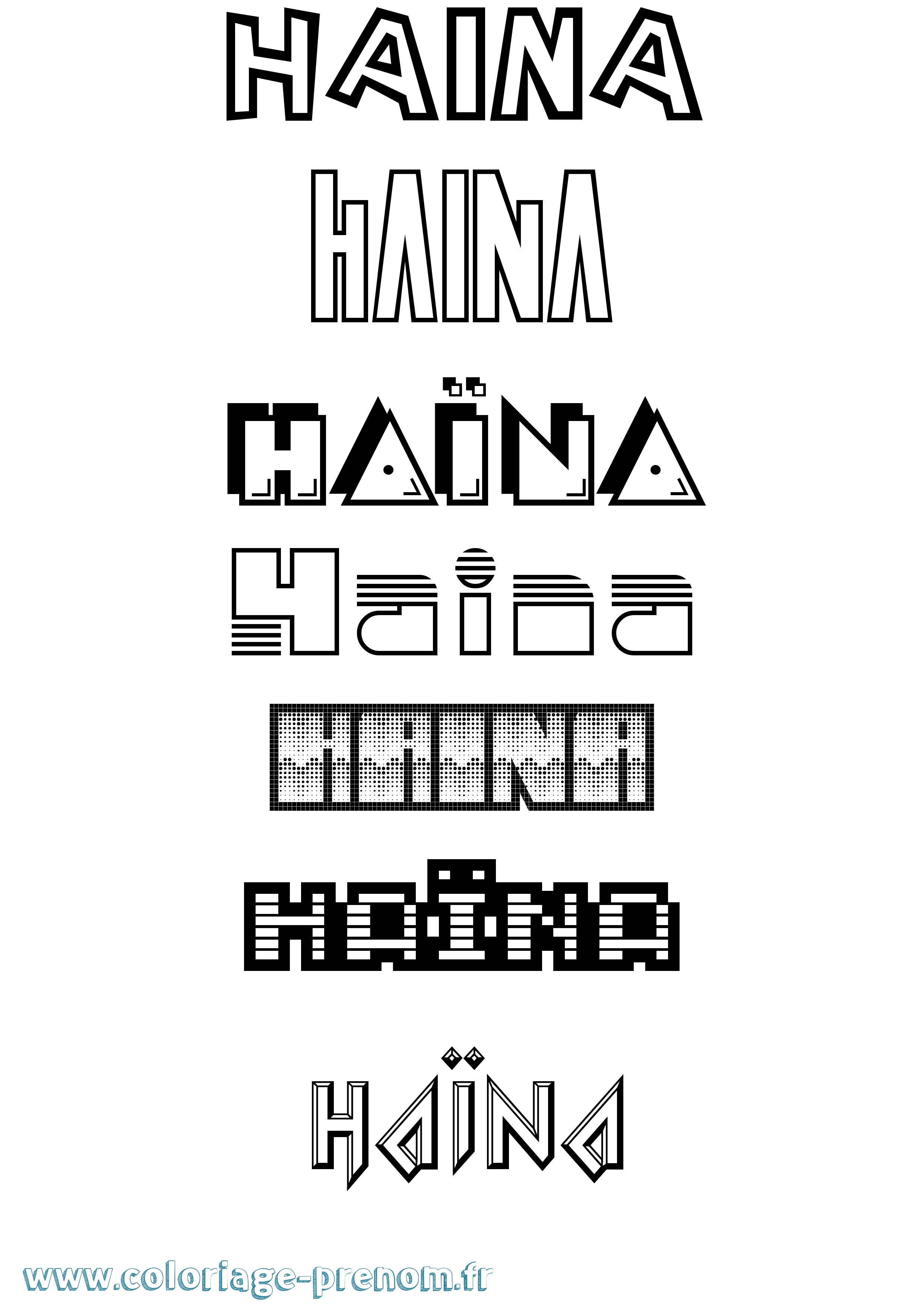 Coloriage Haïna Jeux Vidéos Coloriage prénom Haïna Jeux Vidéos