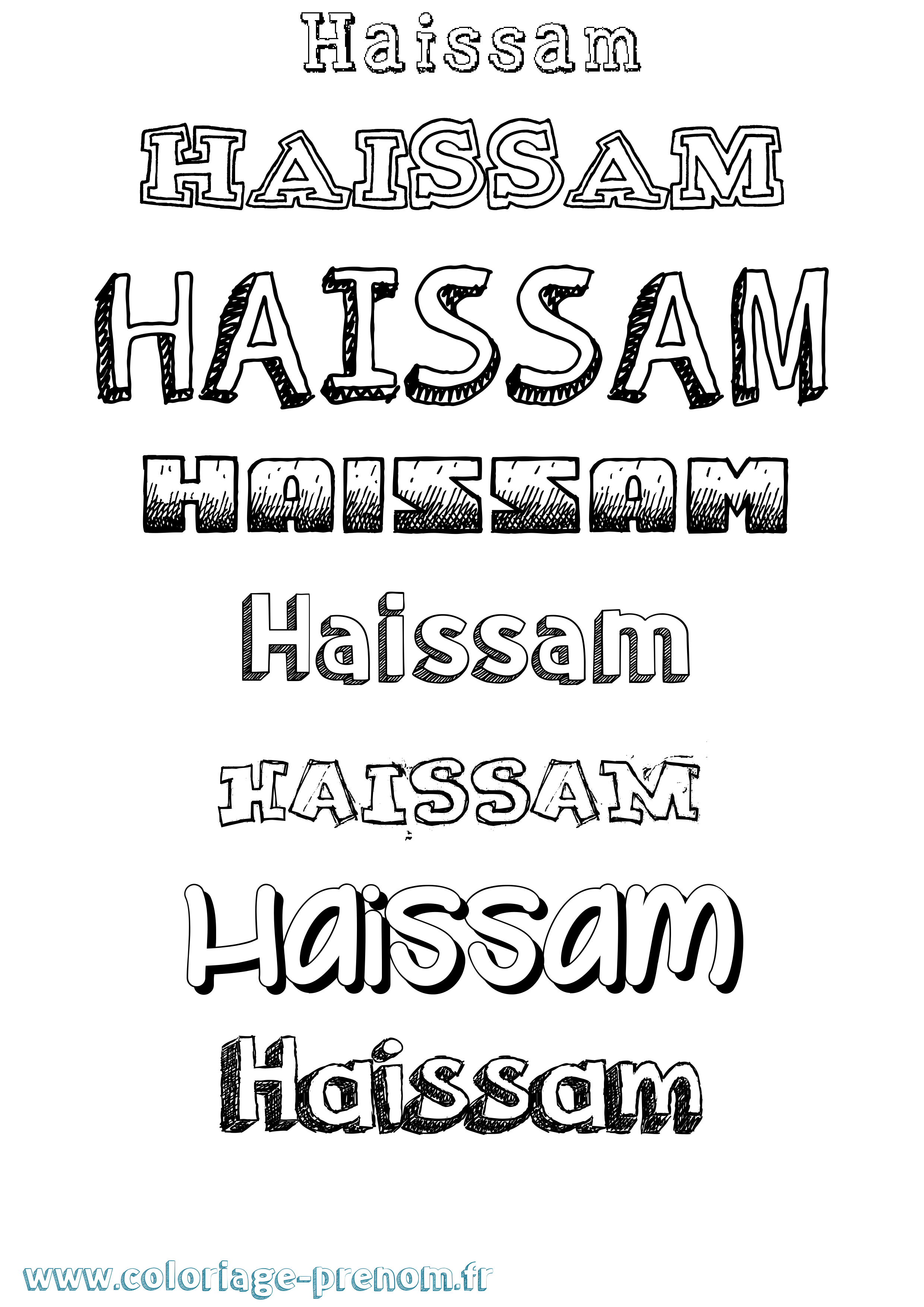 Coloriage prénom Haissam Dessiné