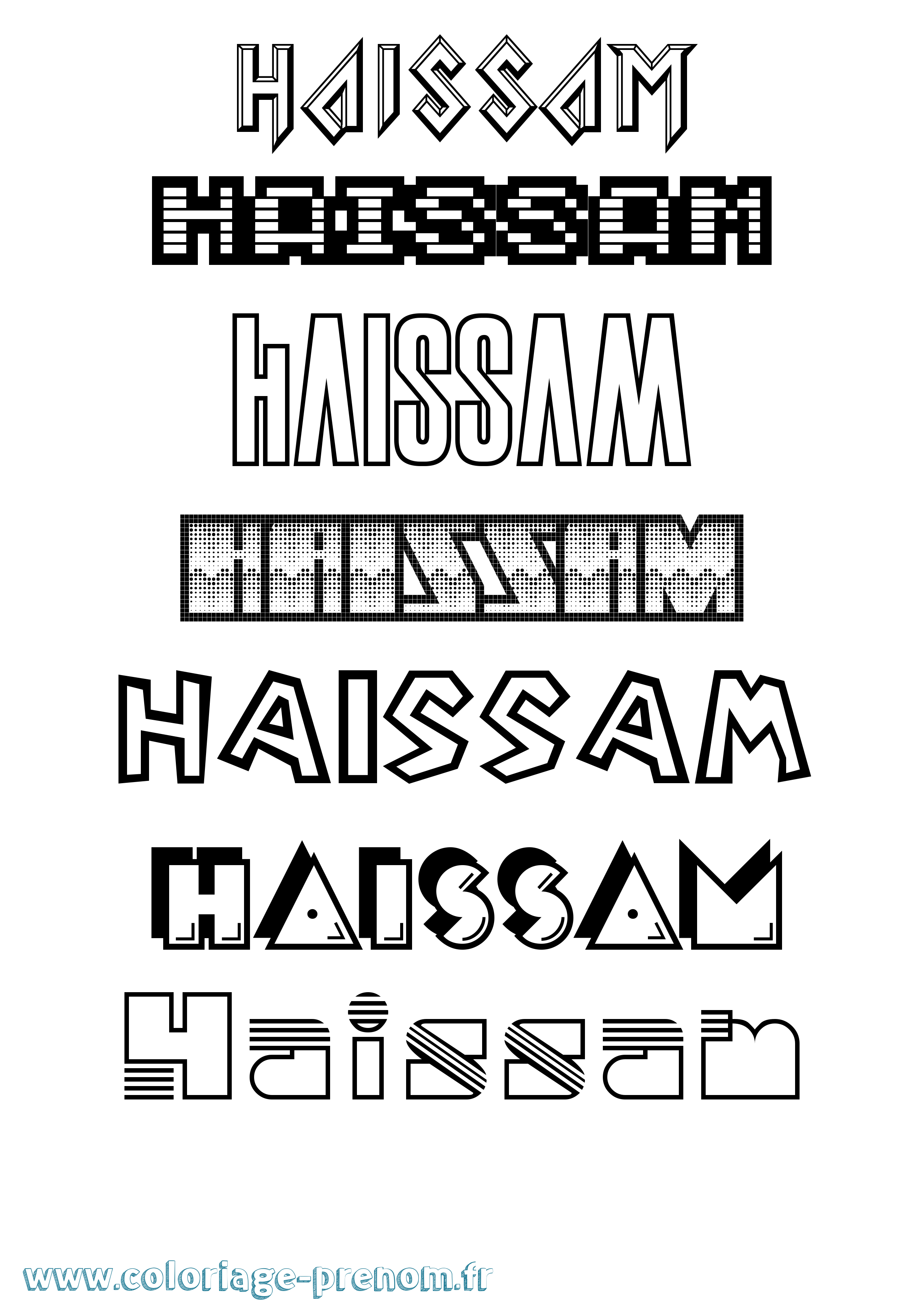 Coloriage prénom Haissam Jeux Vidéos
