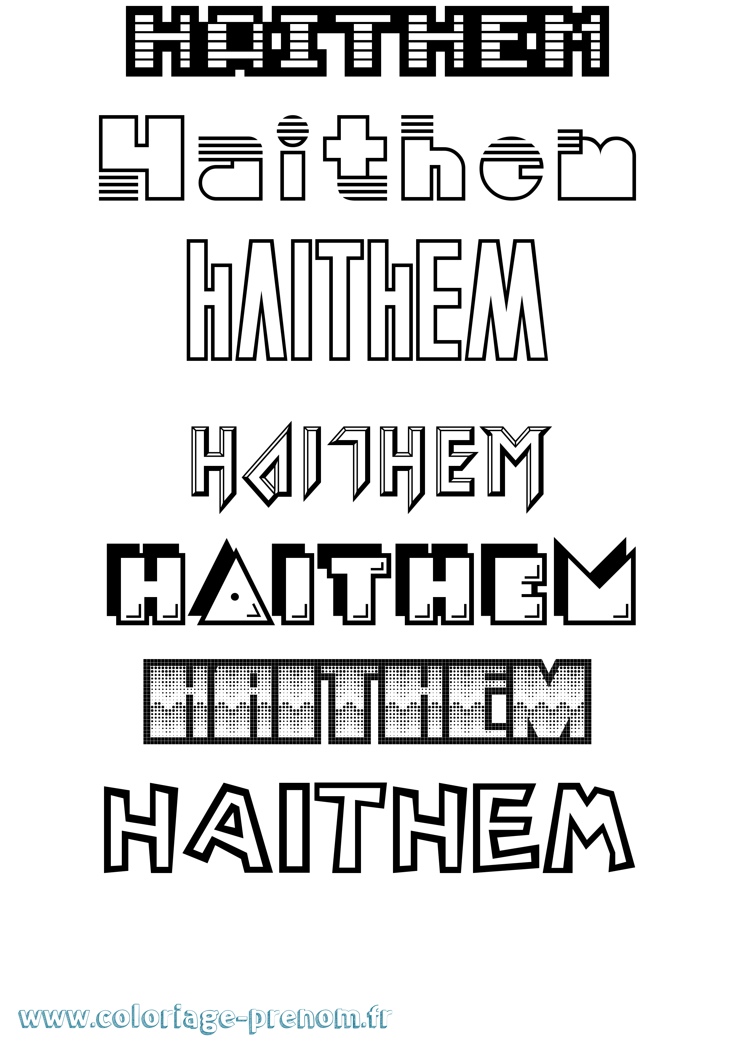 Coloriage prénom Haithem Jeux Vidéos