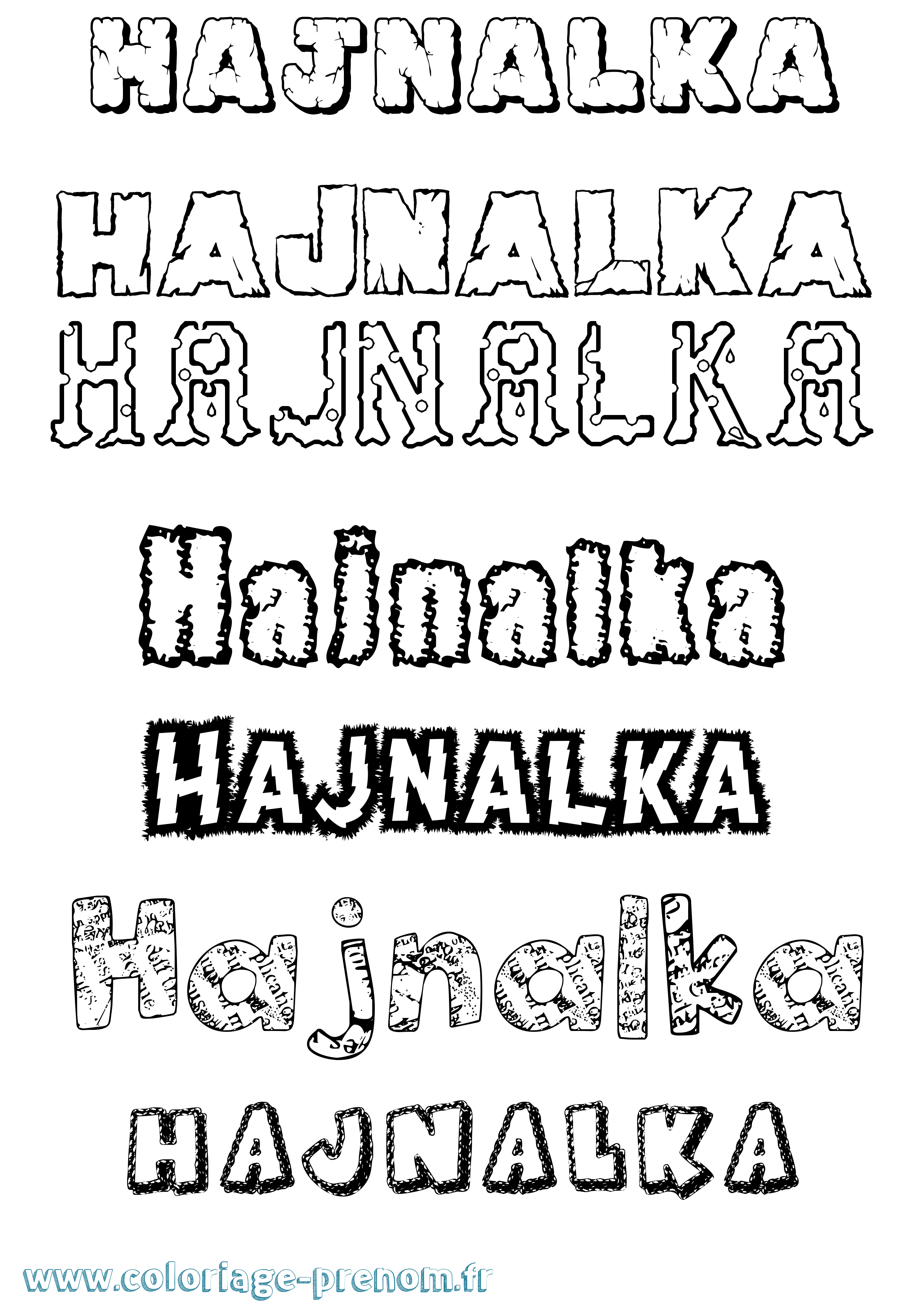 Coloriage prénom Hajnalka Destructuré