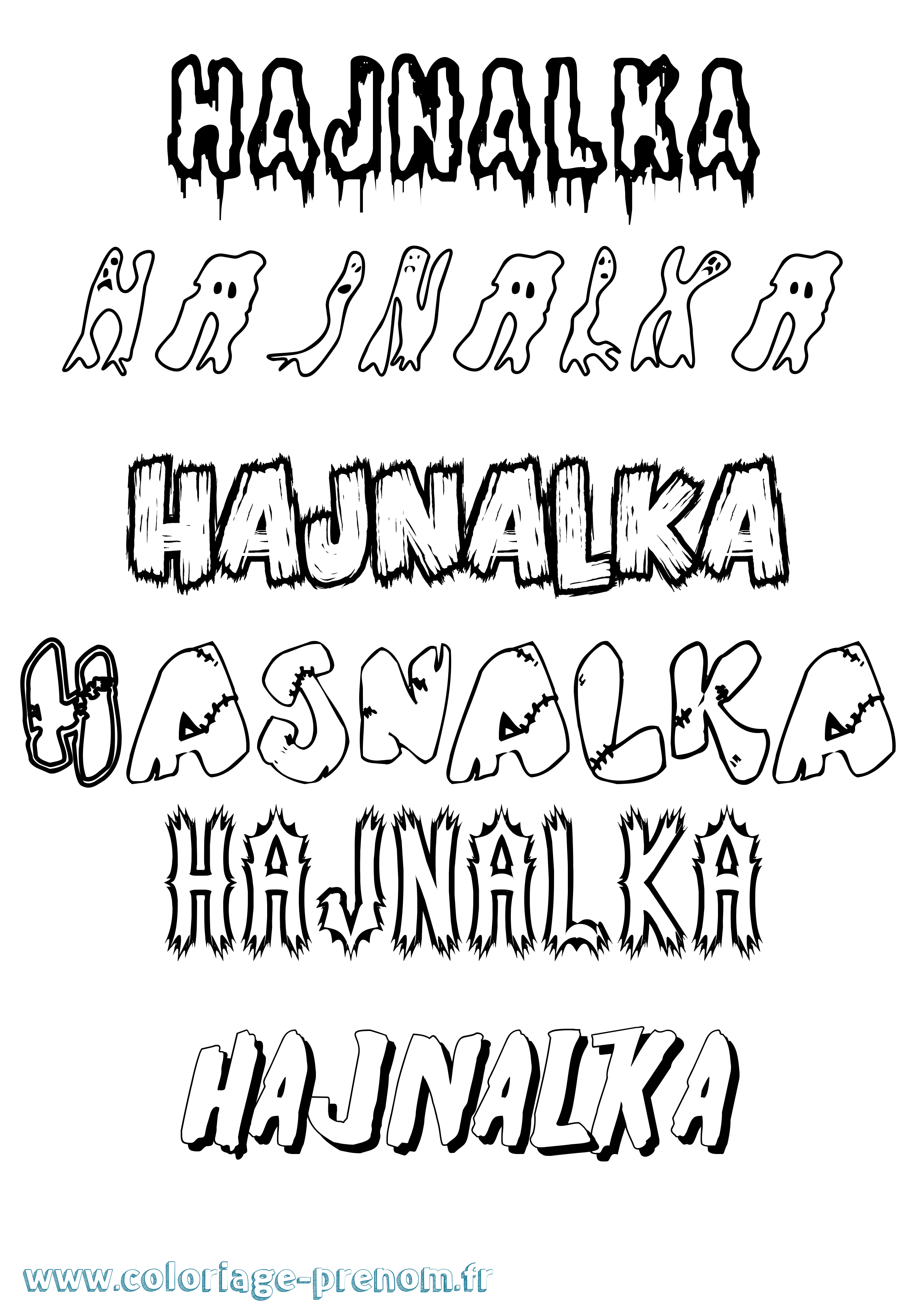 Coloriage prénom Hajnalka Frisson