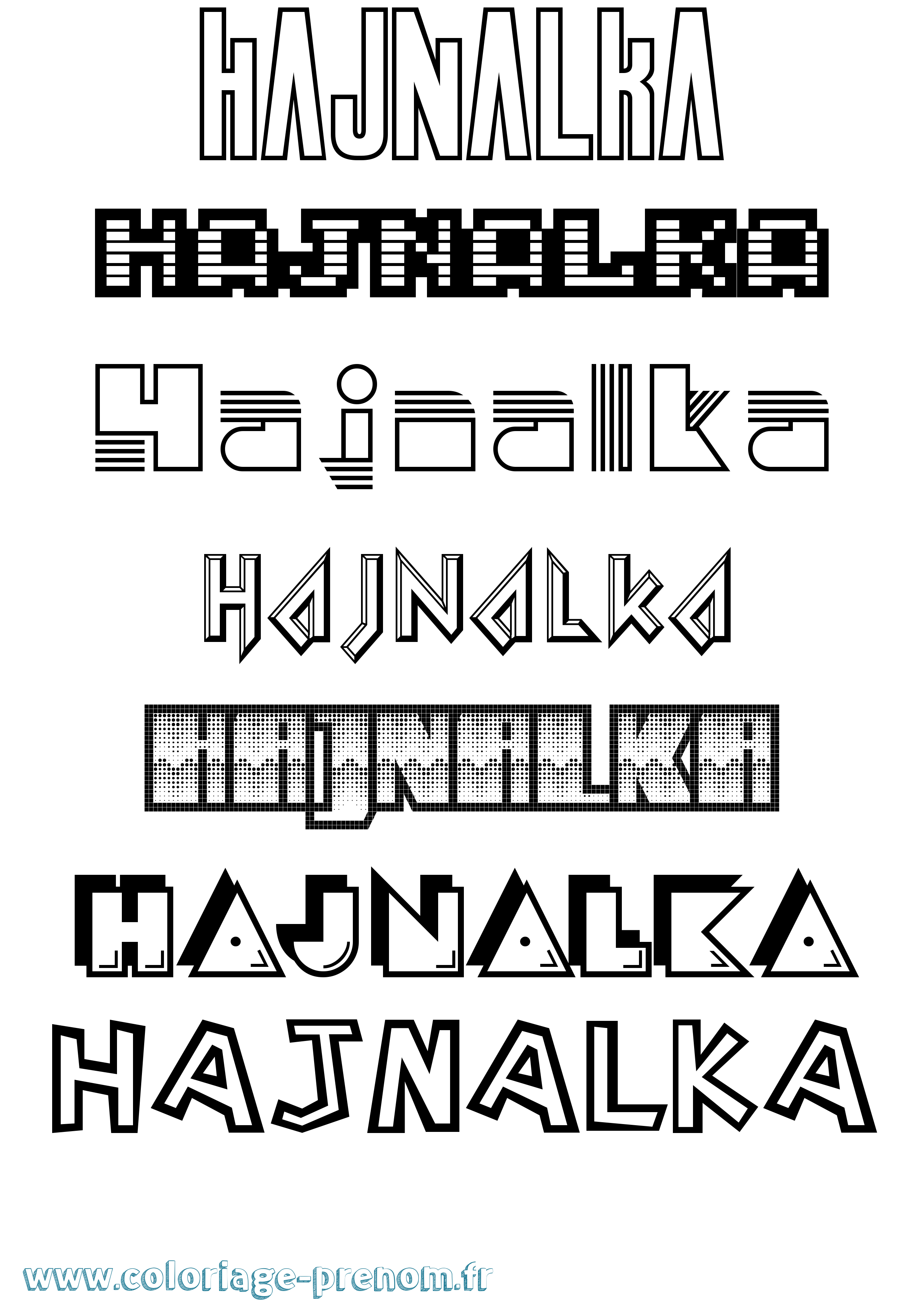 Coloriage prénom Hajnalka Jeux Vidéos