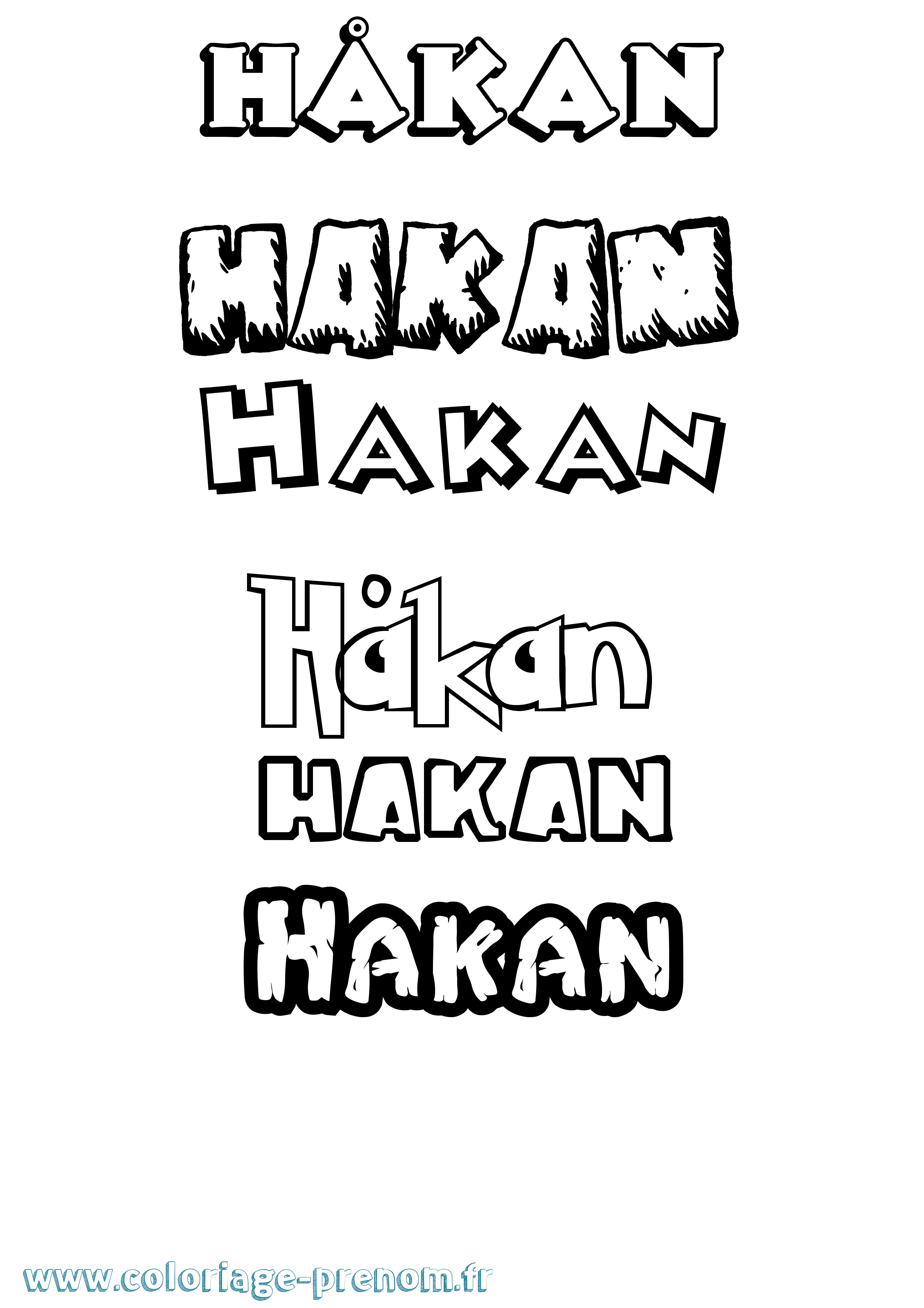 Coloriage prénom Håkan Dessin Animé