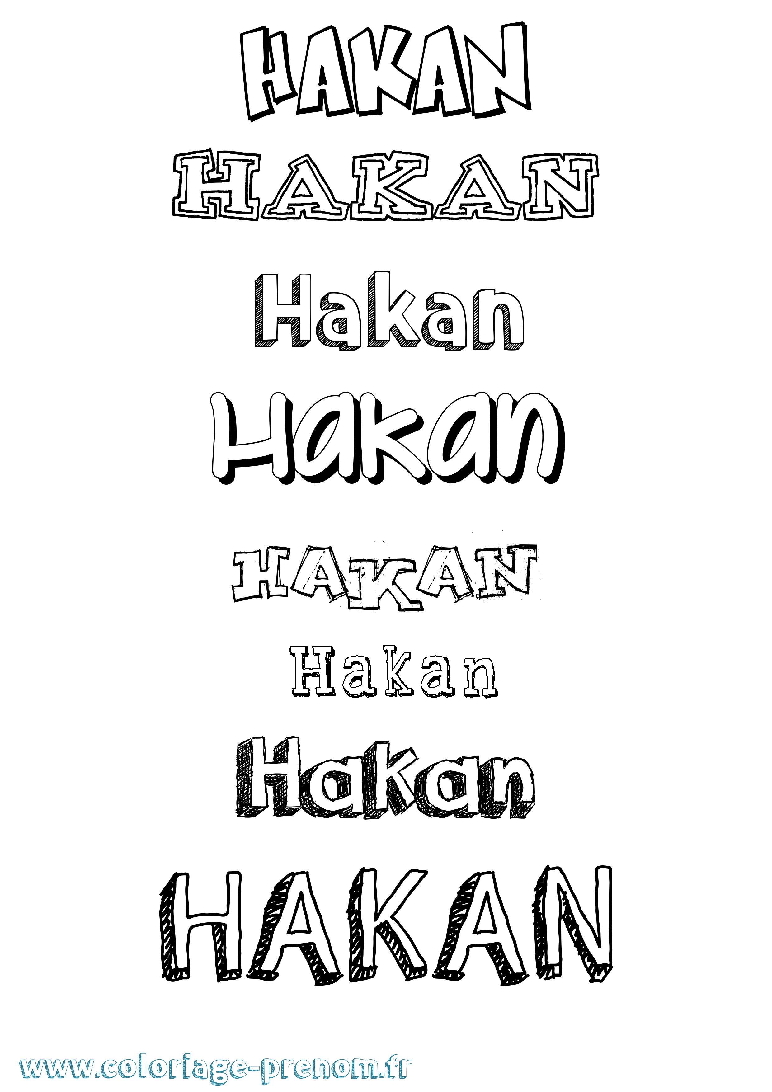 Coloriage prénom Hakan Dessiné