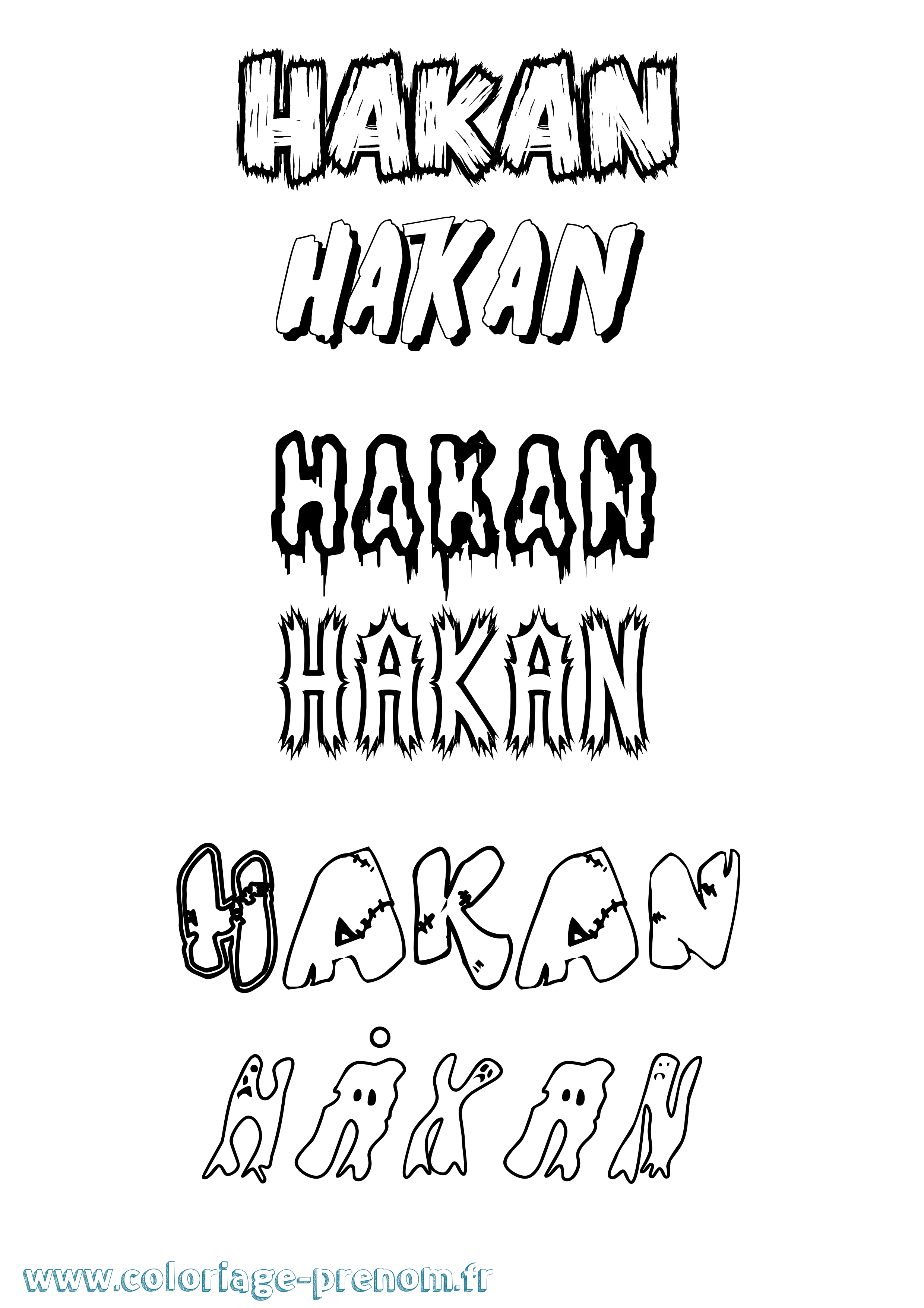 Coloriage prénom Håkan Frisson
