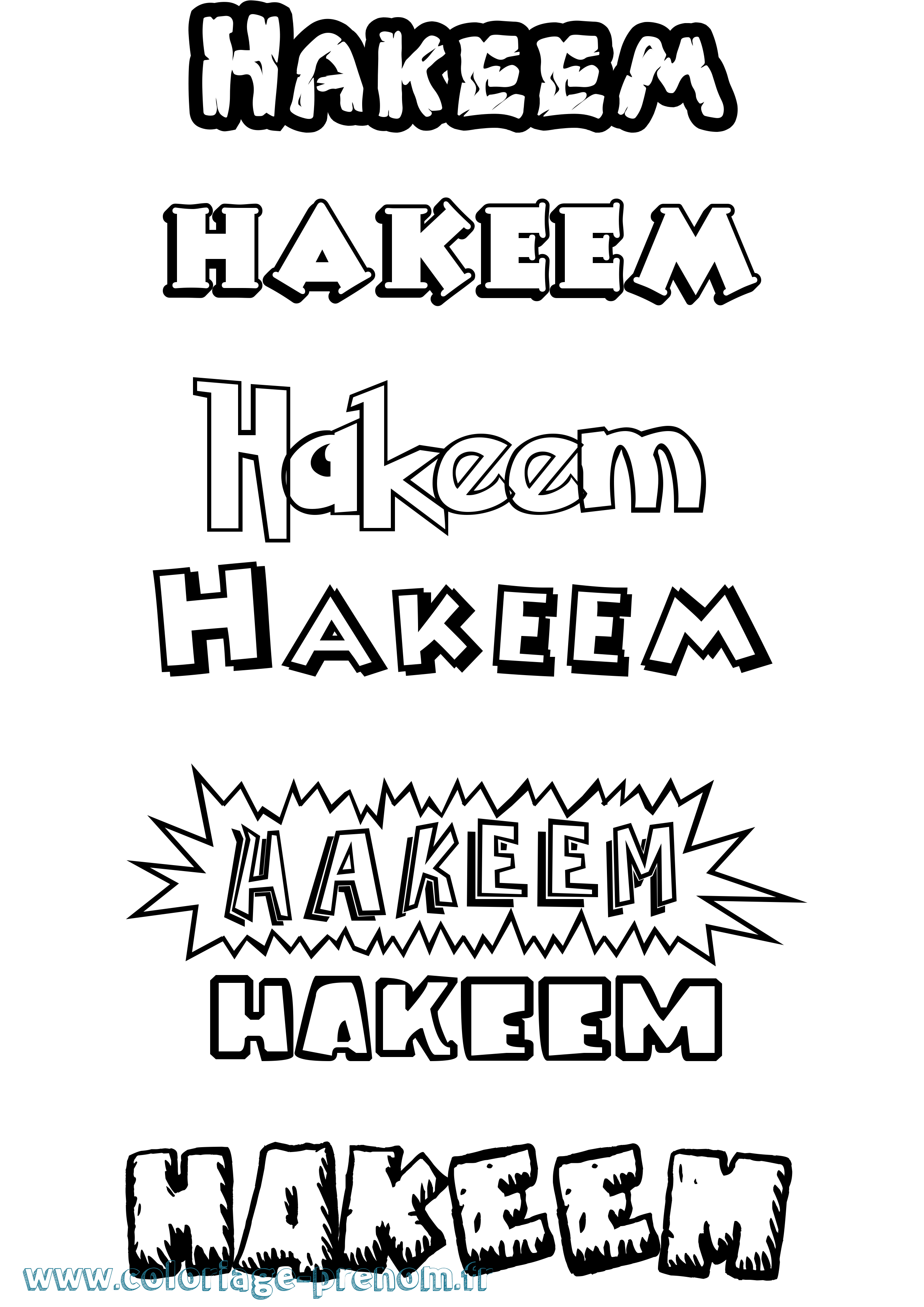 Coloriage prénom Hakeem Dessin Animé
