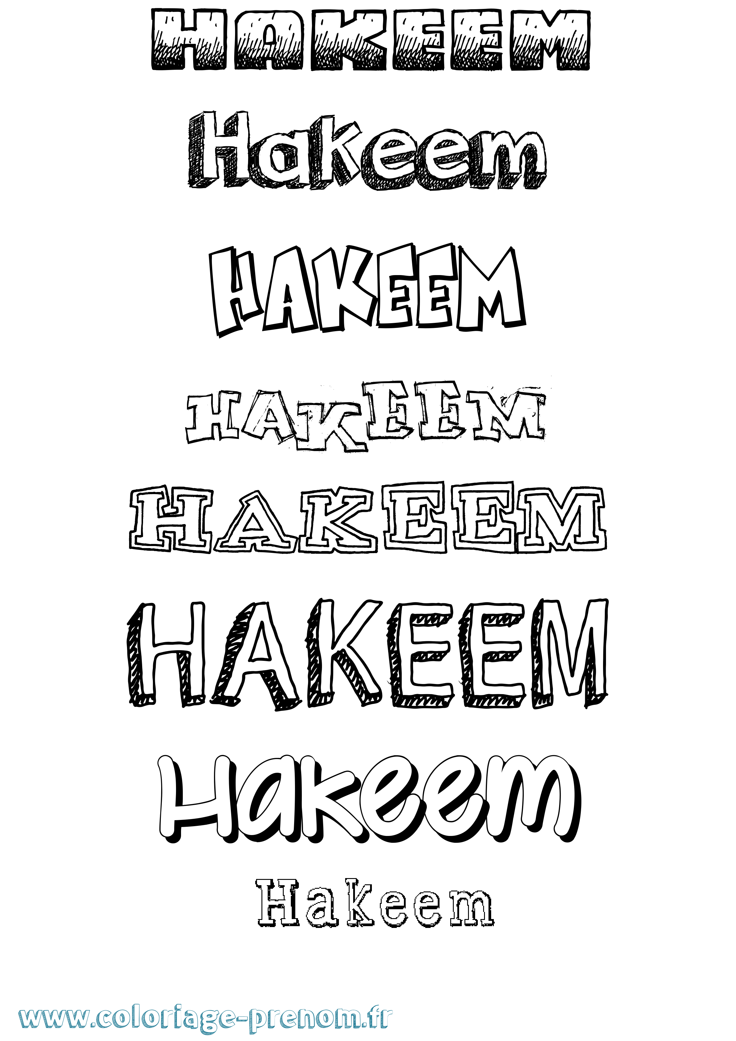 Coloriage prénom Hakeem Dessiné