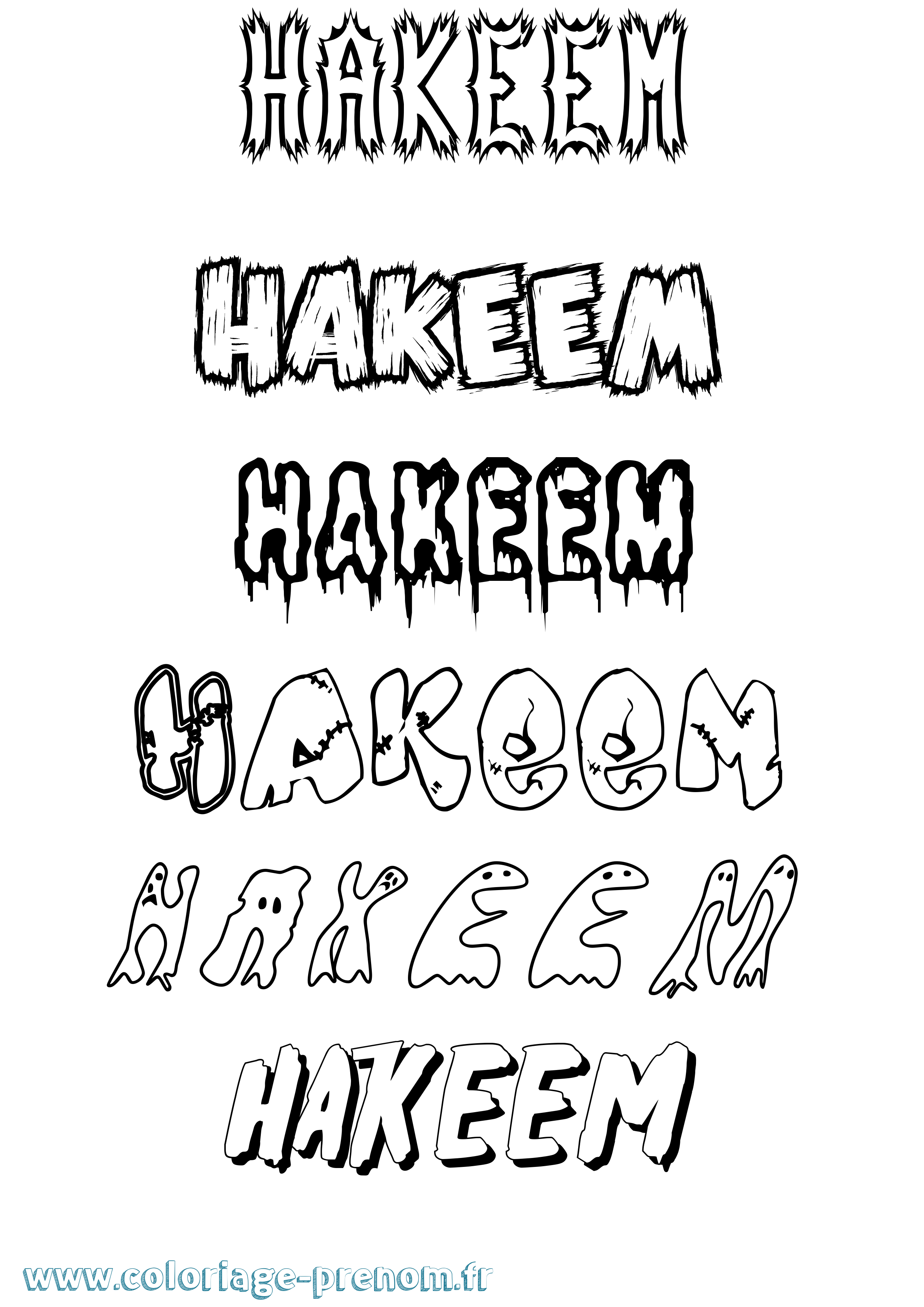 Coloriage prénom Hakeem Frisson