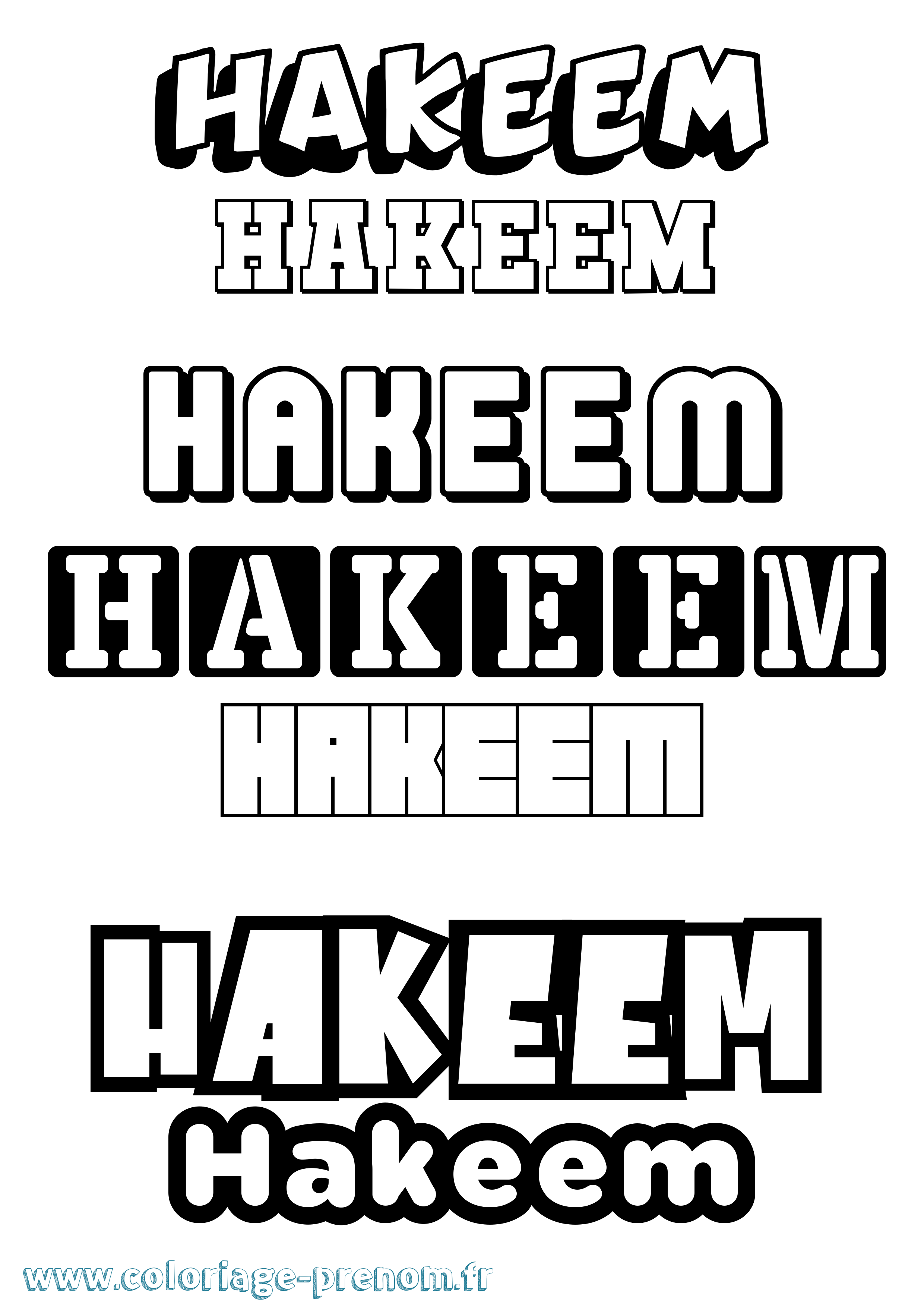 Coloriage prénom Hakeem Simple