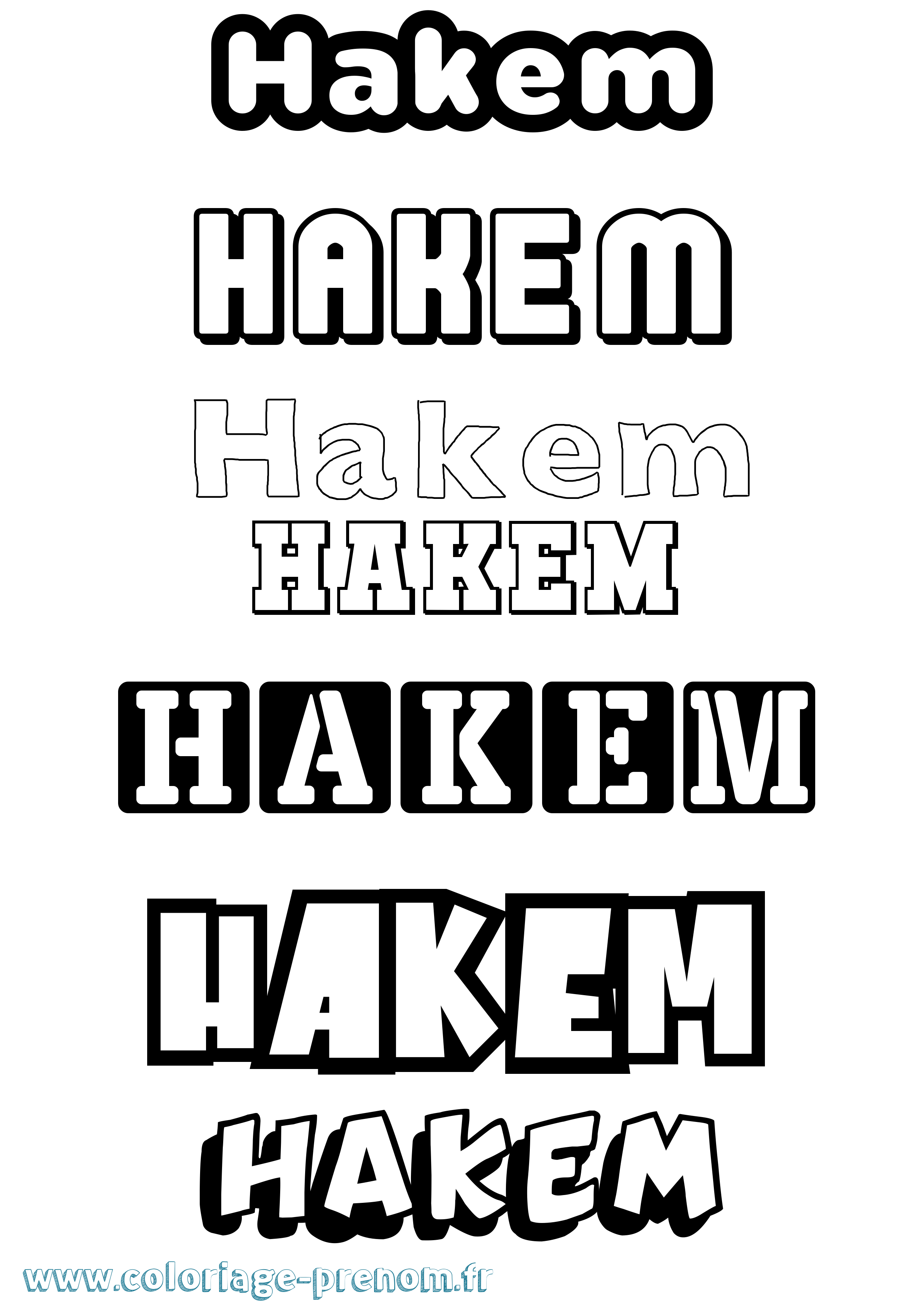 Coloriage prénom Hakem Simple