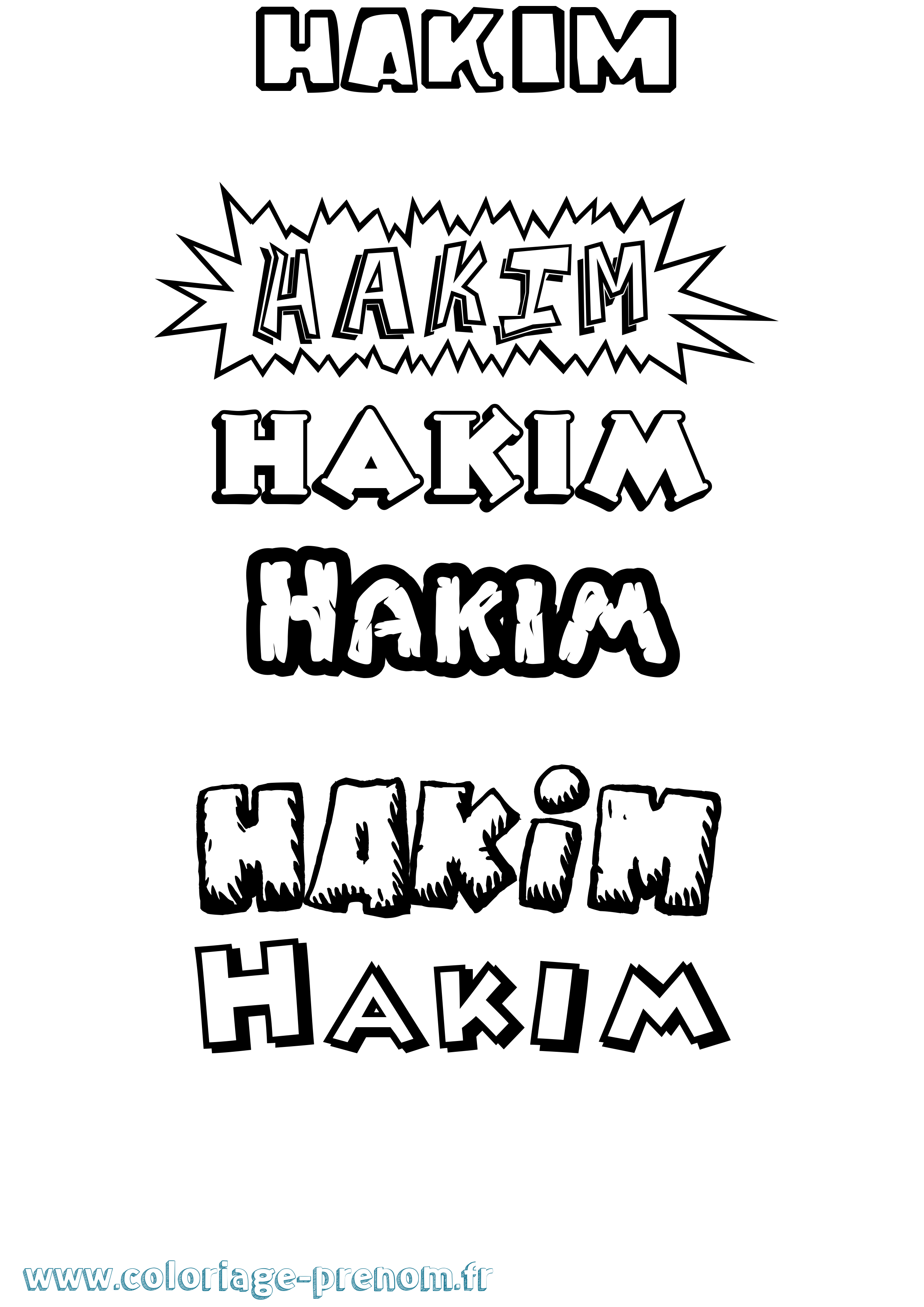 Coloriage prénom Hakim Dessin Animé