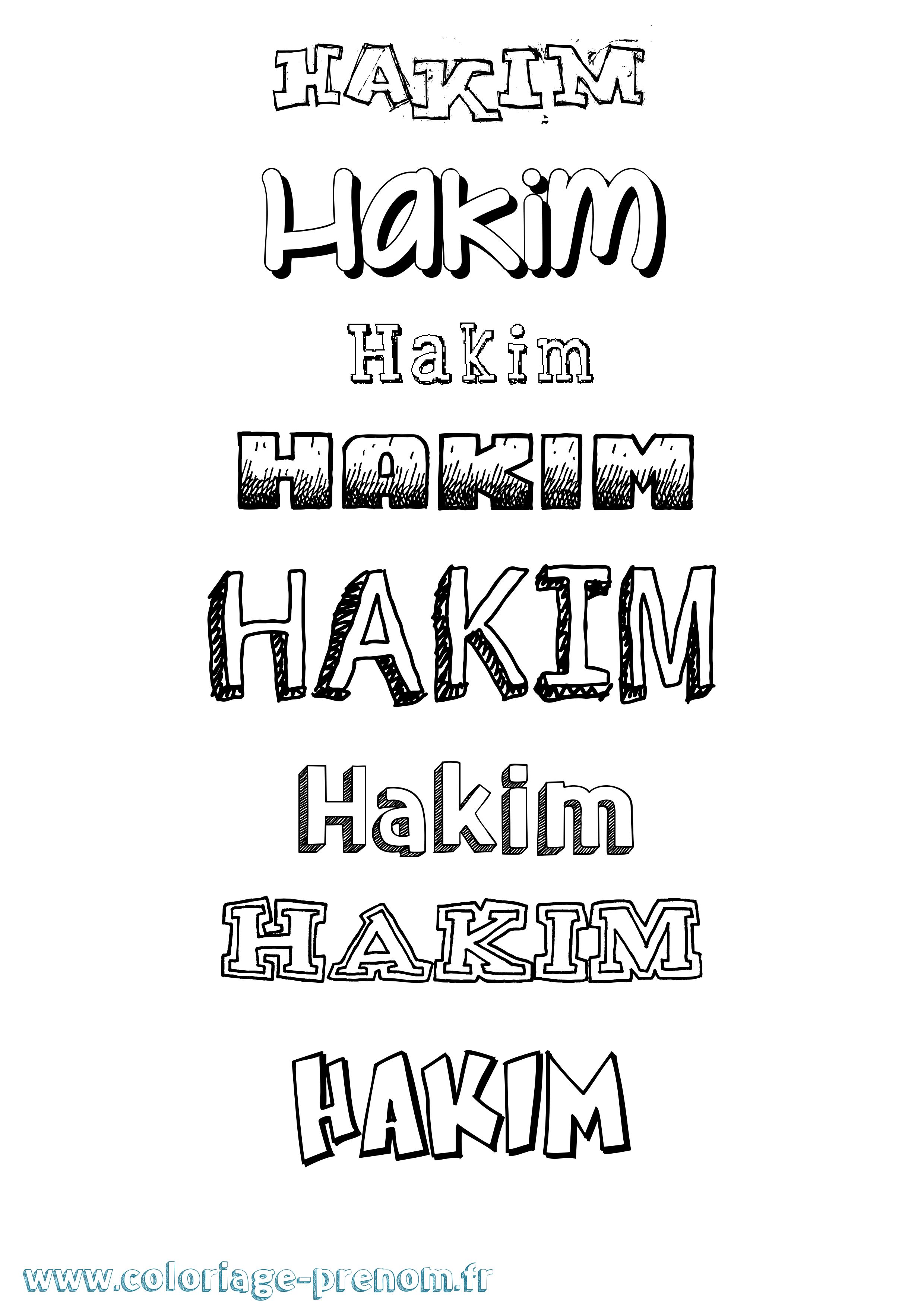 Coloriage prénom Hakim Dessiné