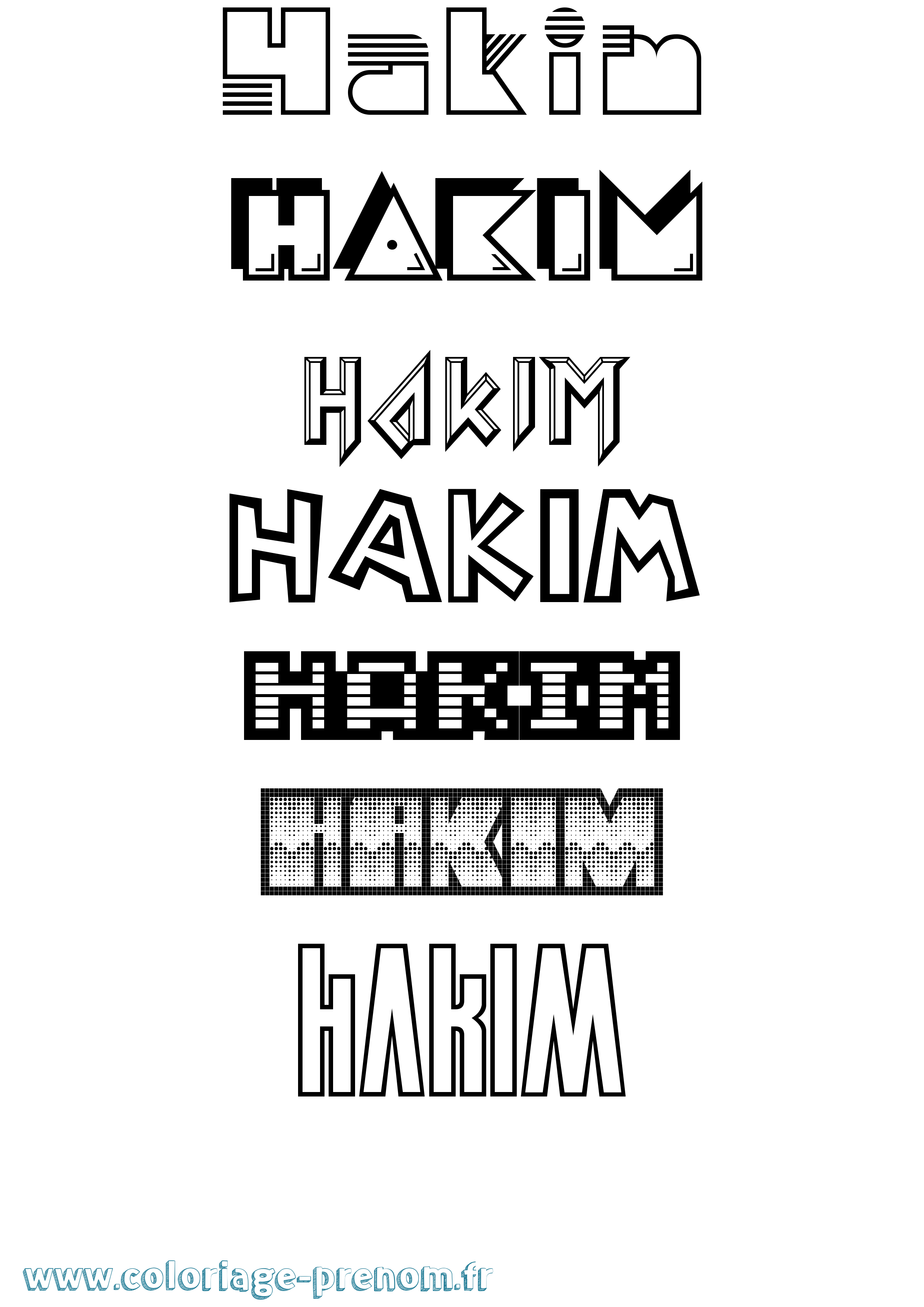 Coloriage prénom Hakim