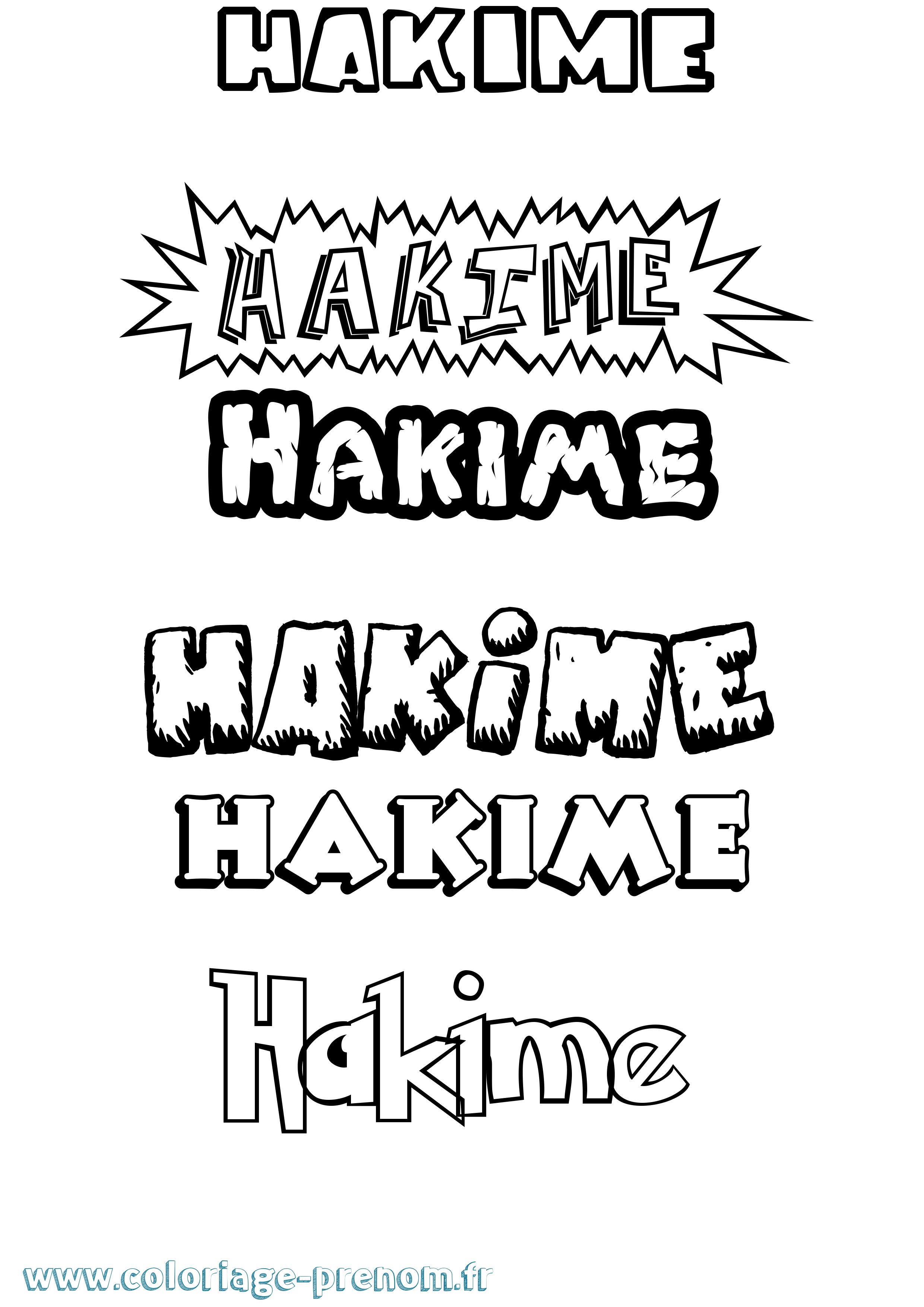 Coloriage prénom Hakime Dessin Animé