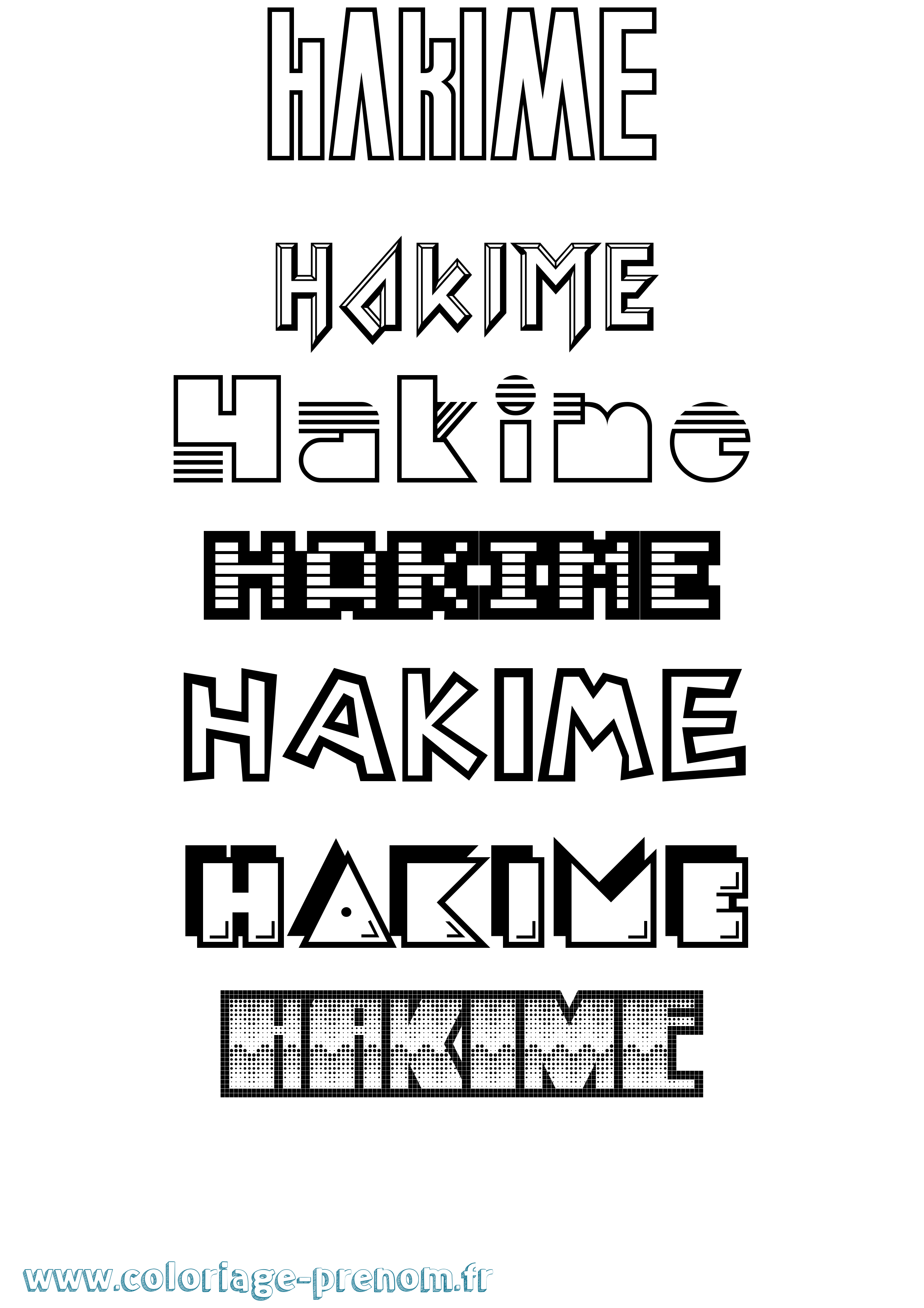 Coloriage prénom Hakime Jeux Vidéos
