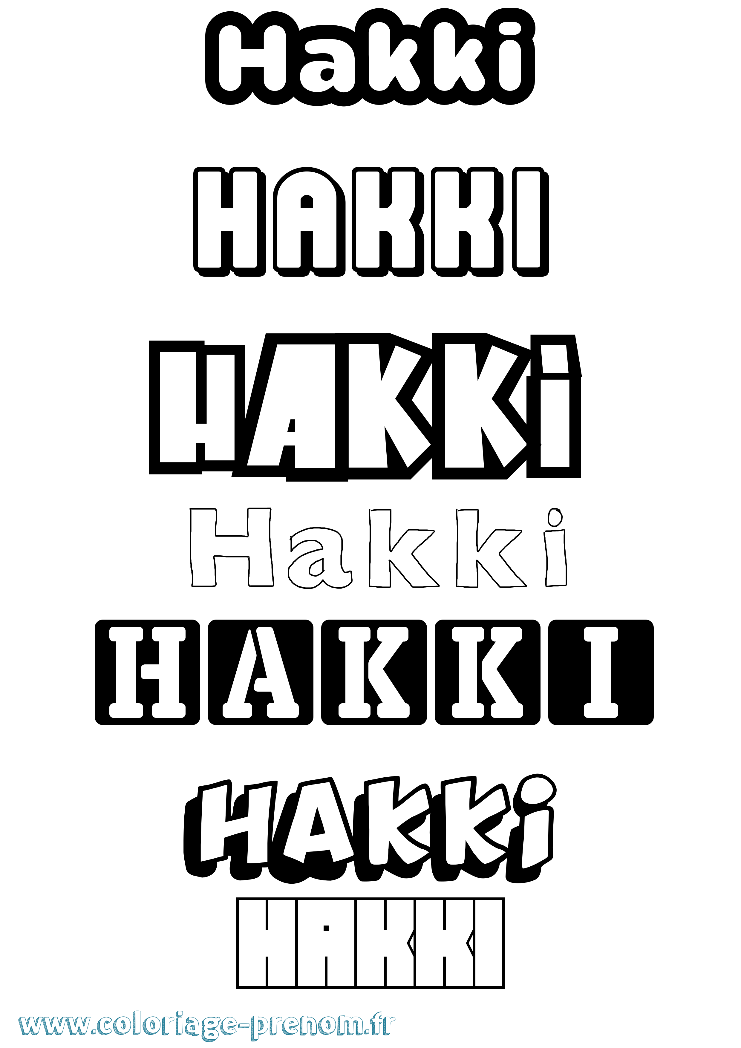 Coloriage prénom Hakki Simple