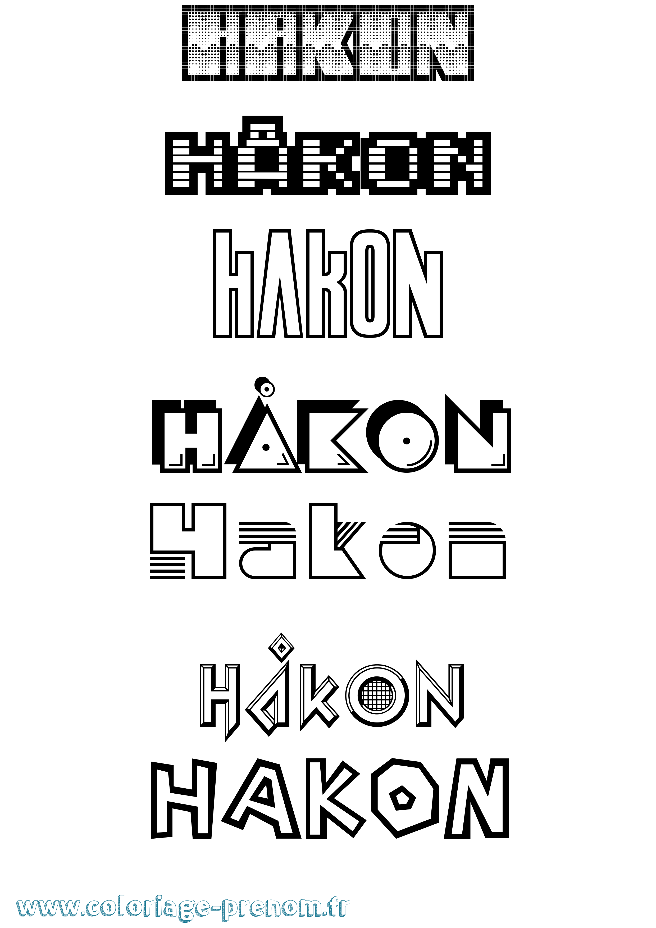 Coloriage prénom Håkon Jeux Vidéos
