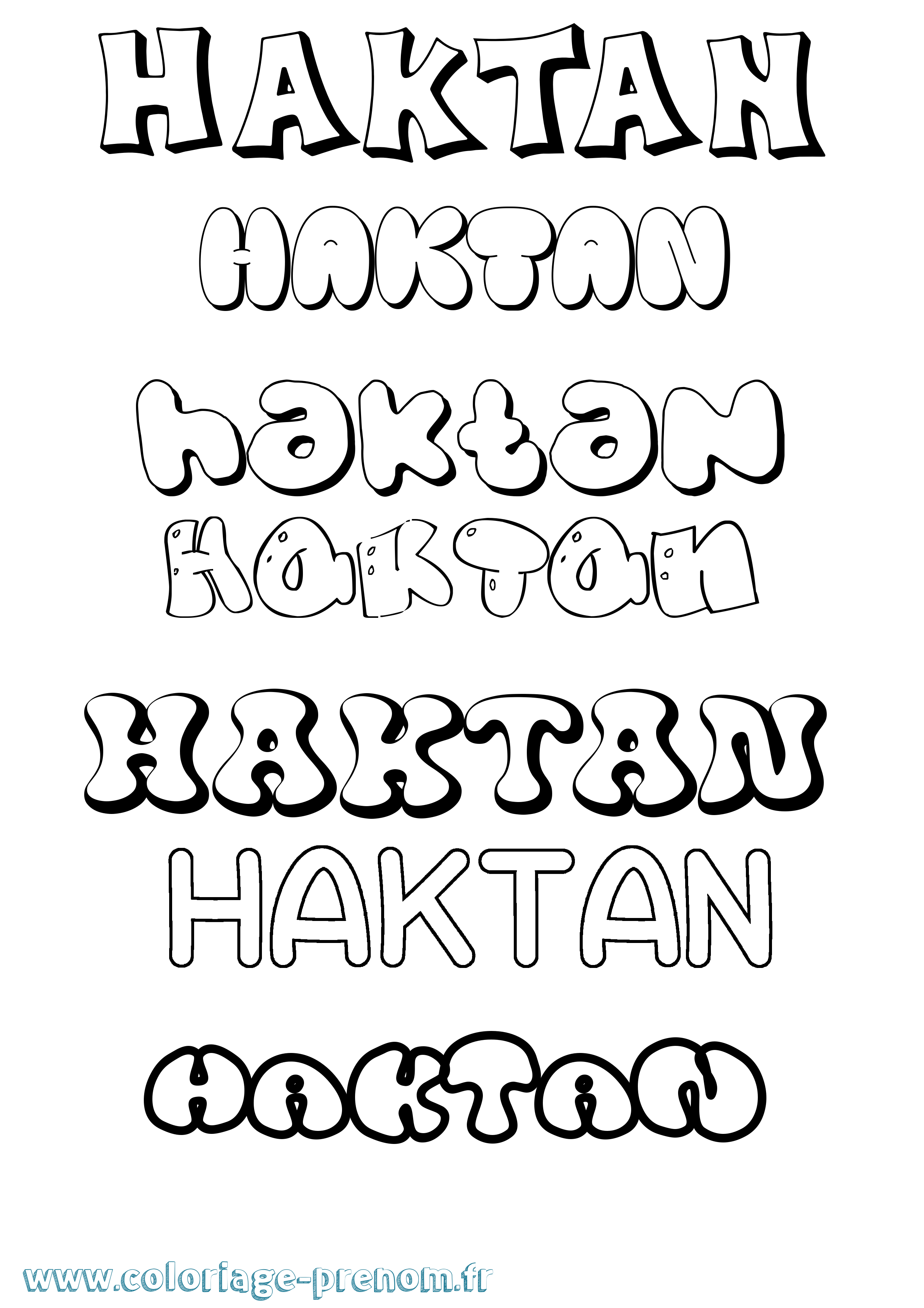 Coloriage Haktan Bubble Coloriage prénom Haktan Bubble