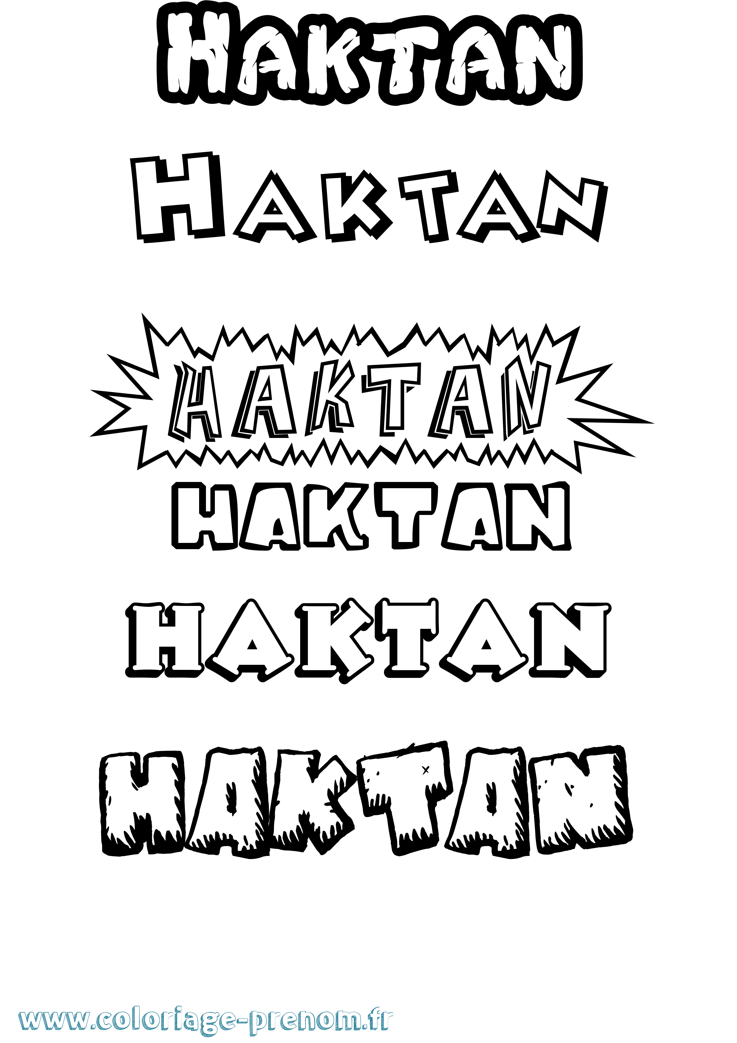 Coloriage Haktan Dessin Animé Coloriage prénom Haktan Dessin Animé