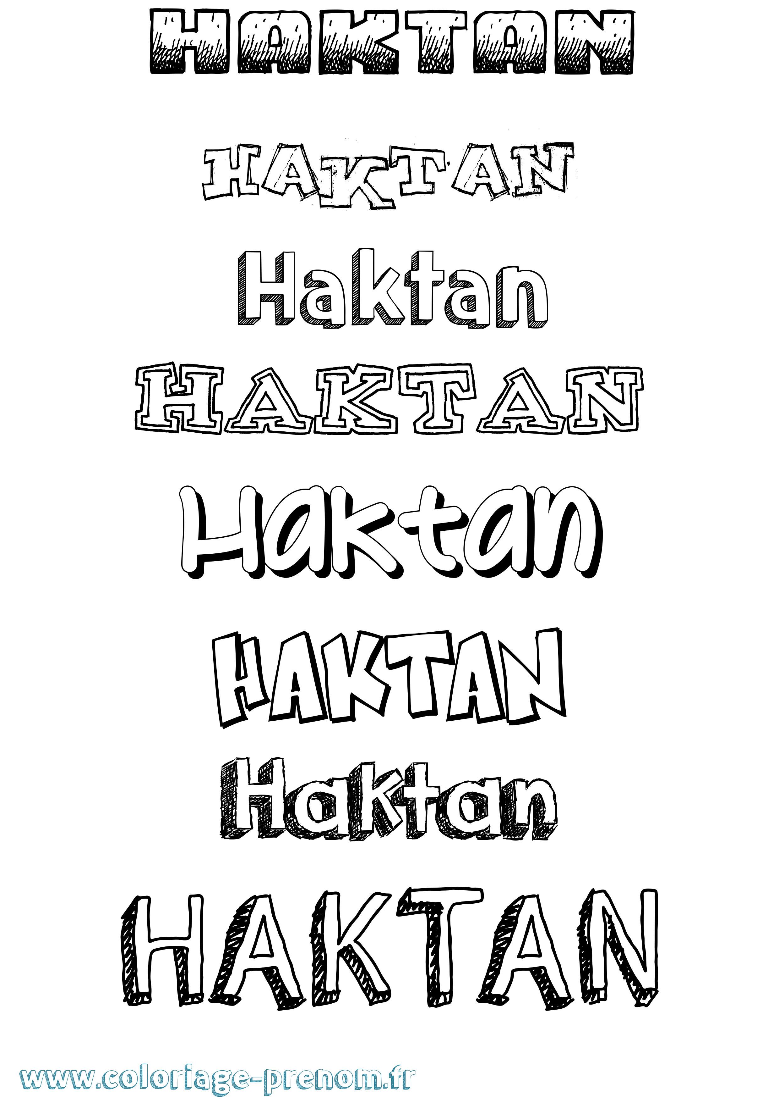 Coloriage Haktan Dessiné Coloriage prénom Haktan Dessiné