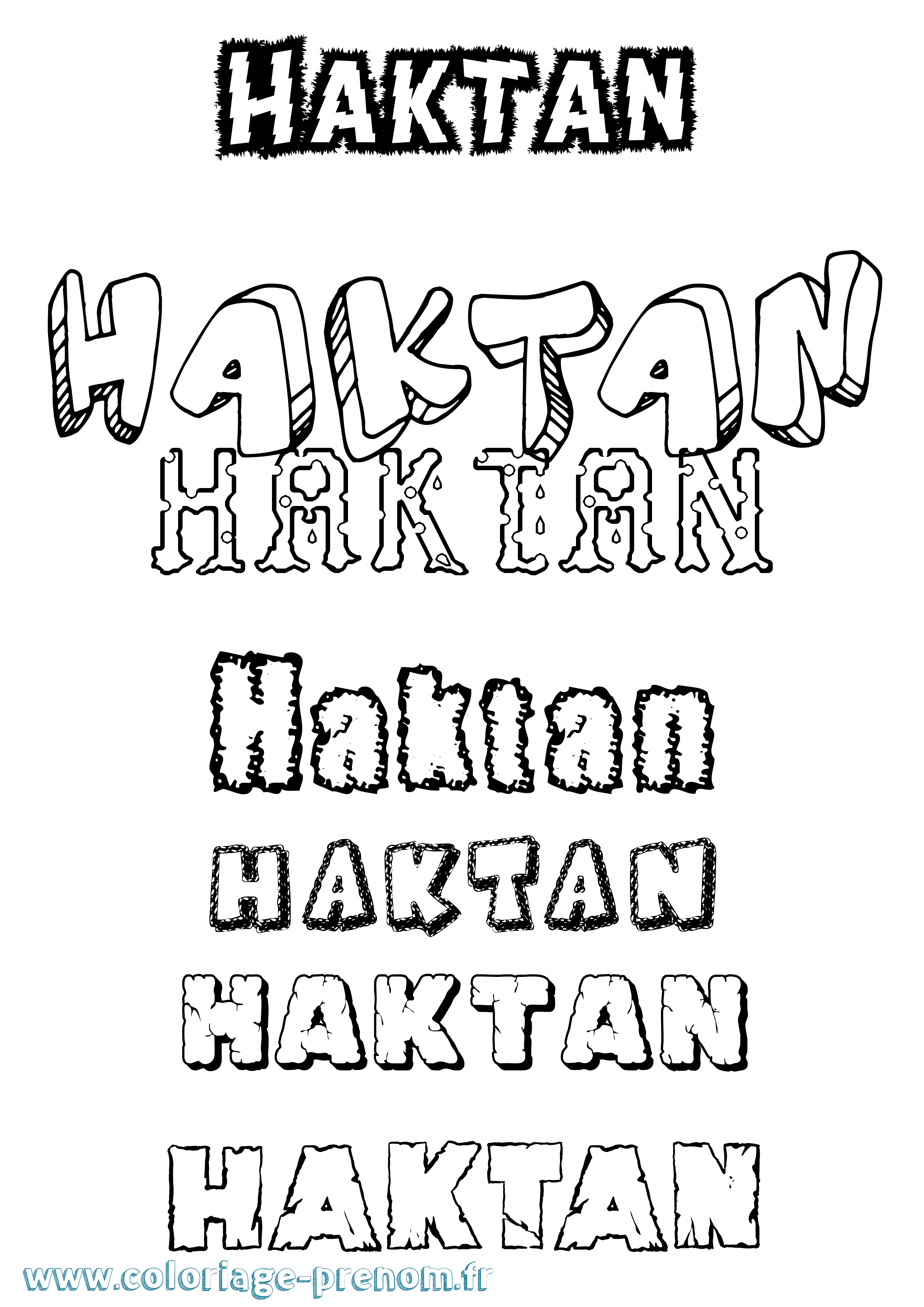 Coloriage Haktan Destructuré Coloriage prénom Haktan Destructuré