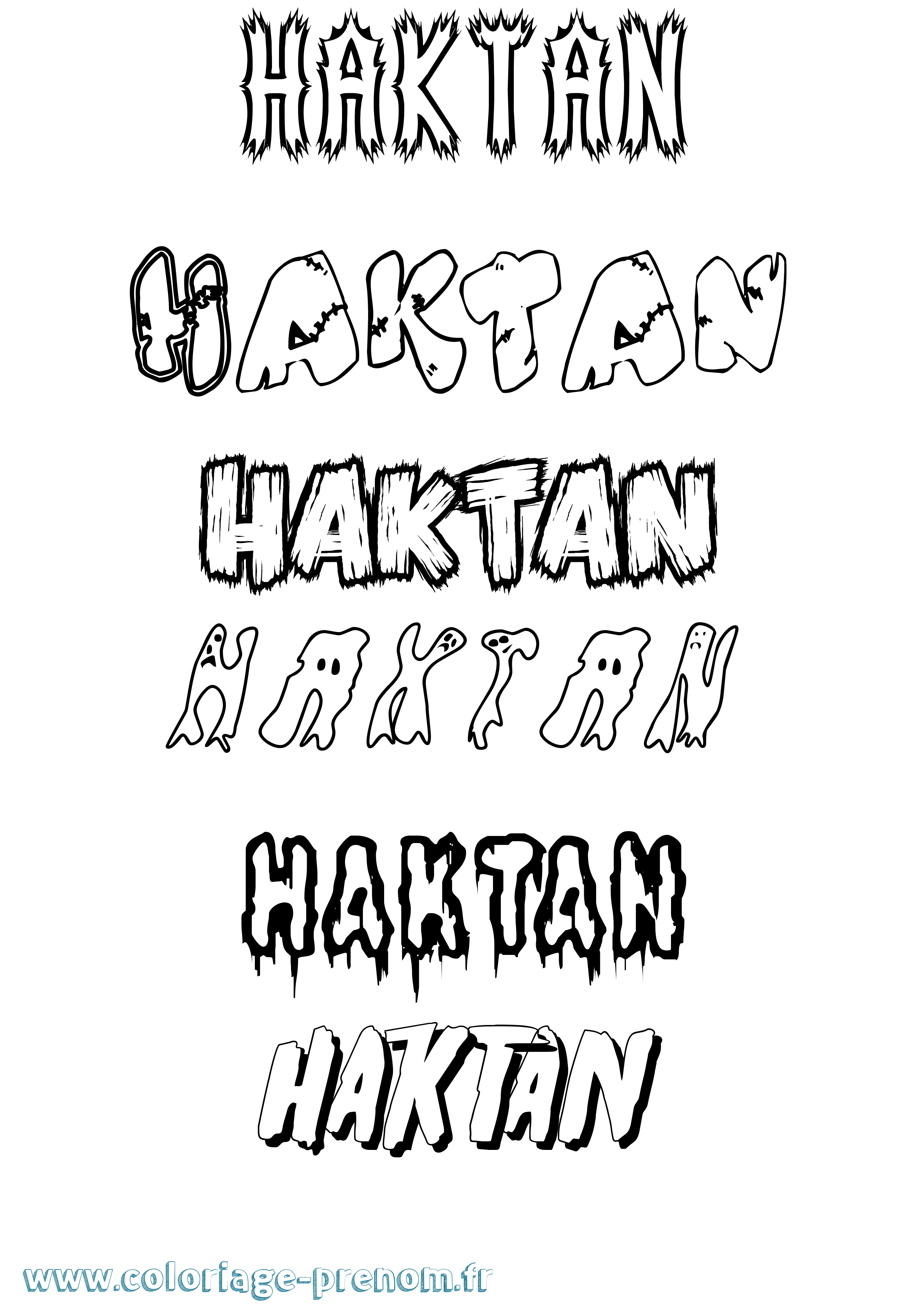 Coloriage Haktan Frisson Coloriage prénom Haktan Frisson