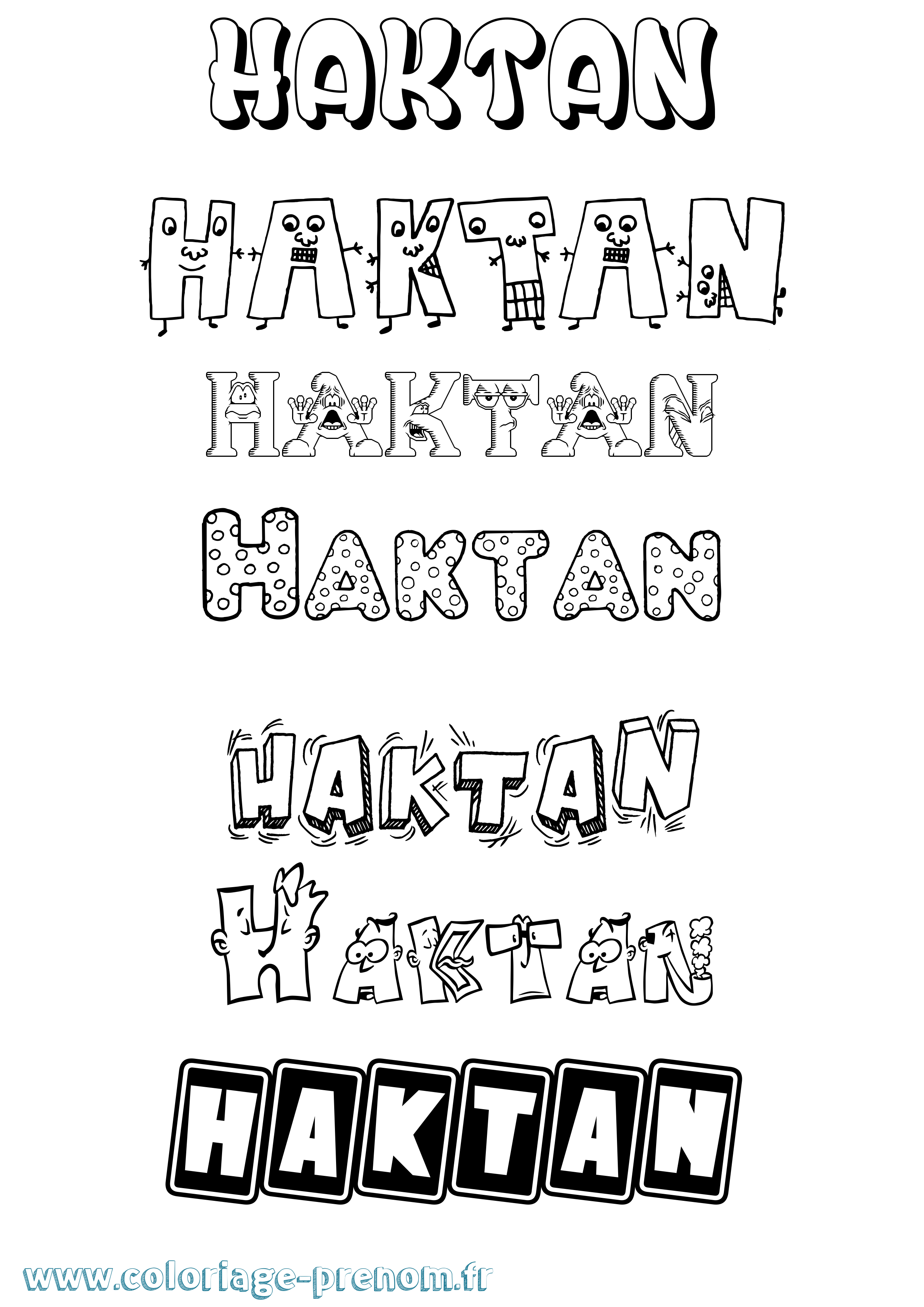 Coloriage Haktan Fun Coloriage prénom Haktan Fun