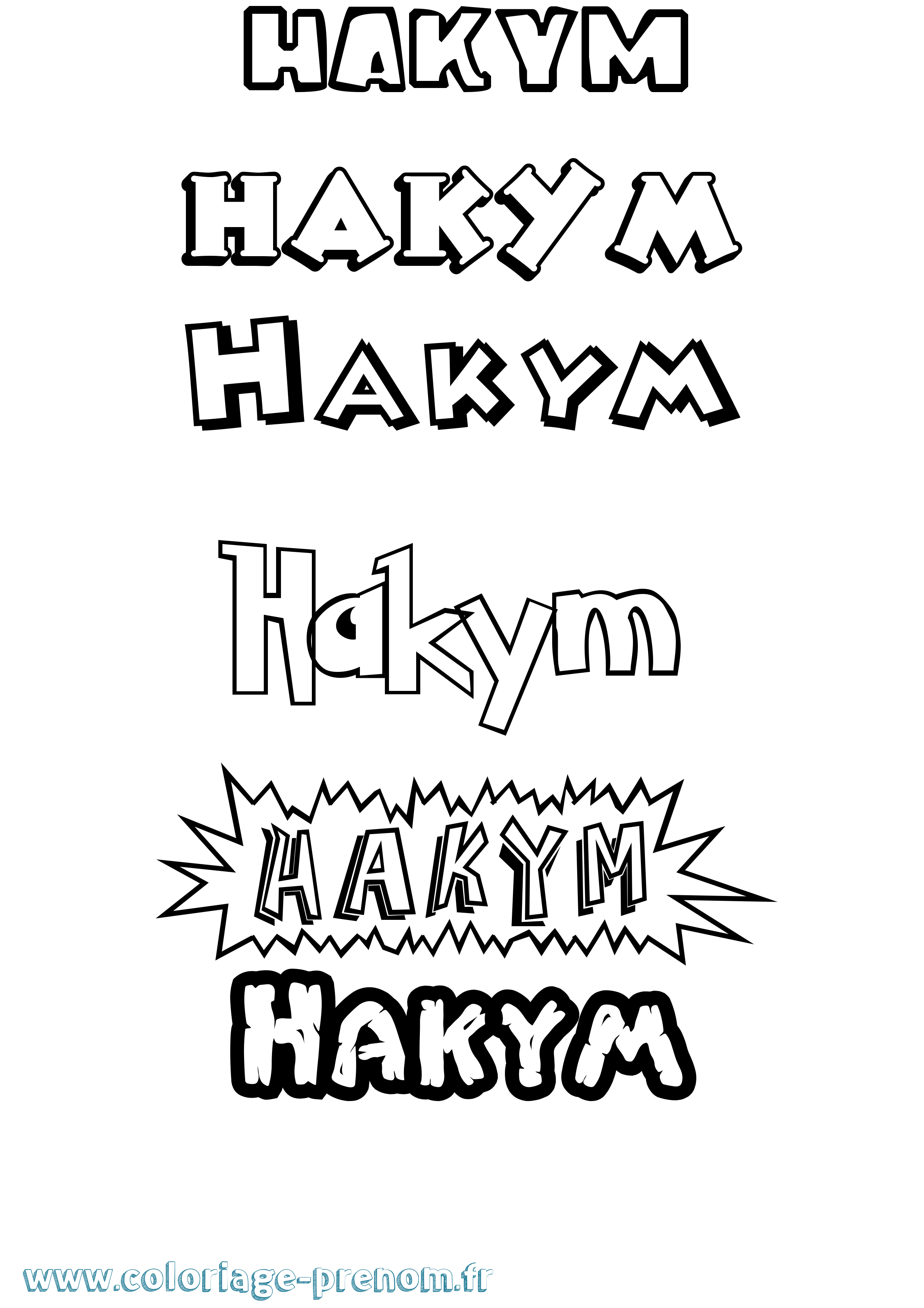 Coloriage prénom Hakym Dessin Animé