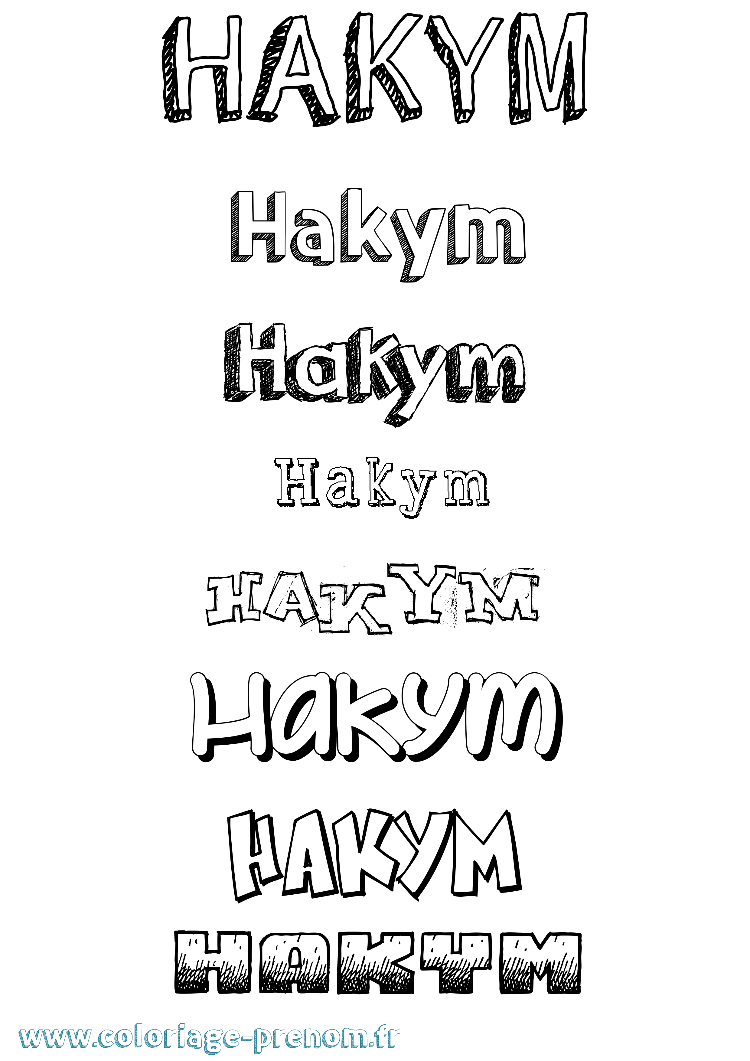 Coloriage prénom Hakym Dessiné