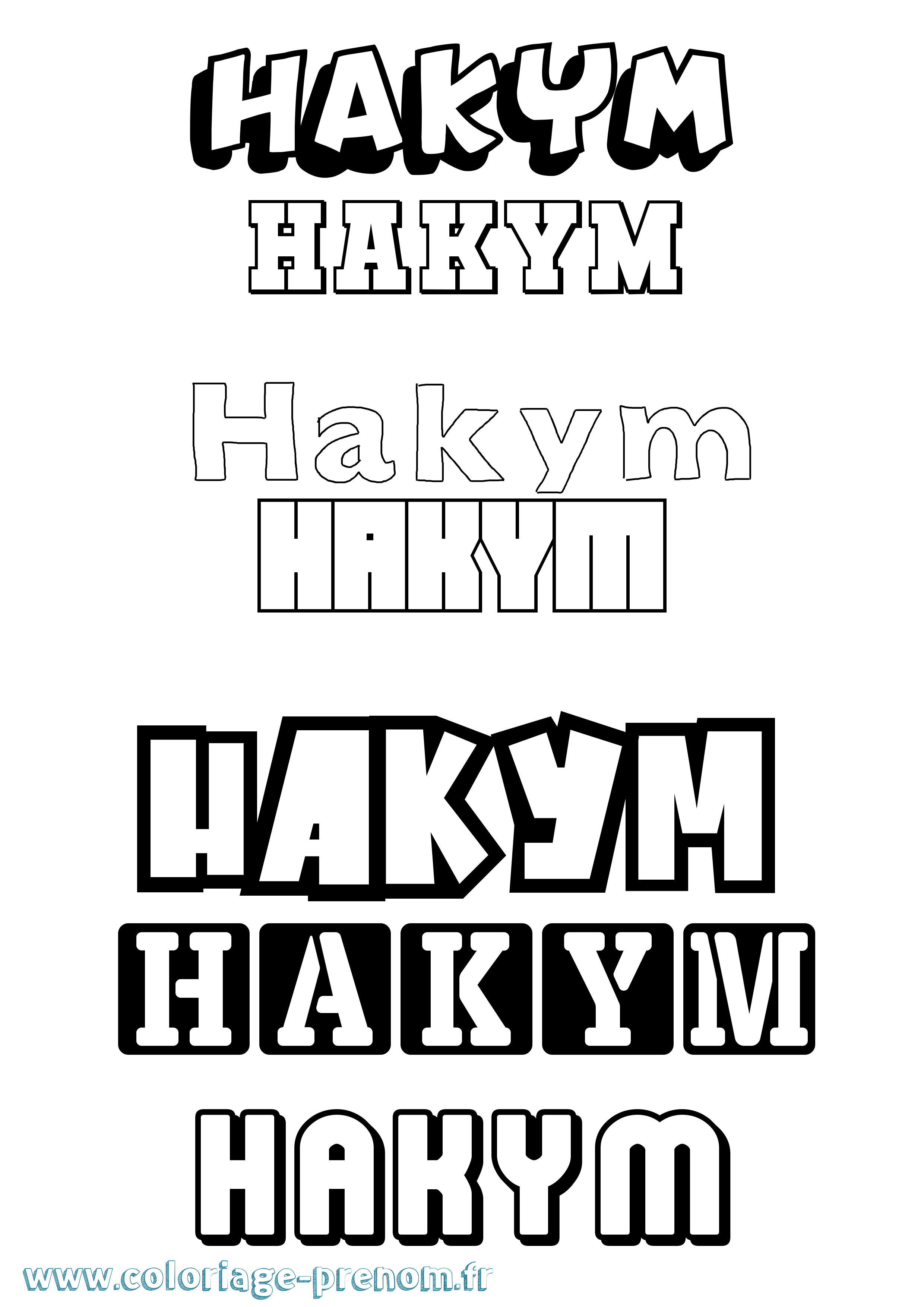 Coloriage prénom Hakym Simple