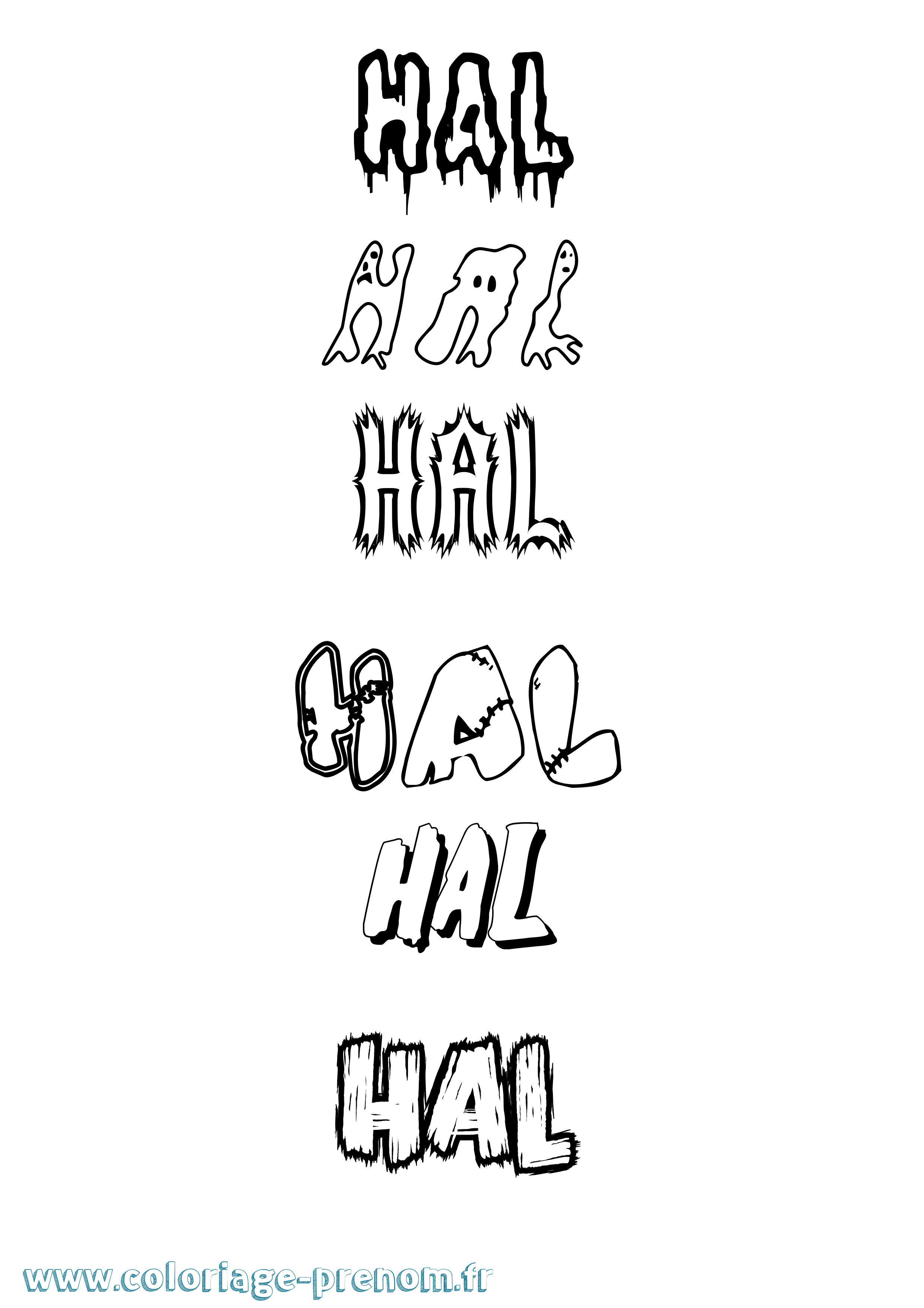 Coloriage Hal Frisson Coloriage prénom Hal Frisson