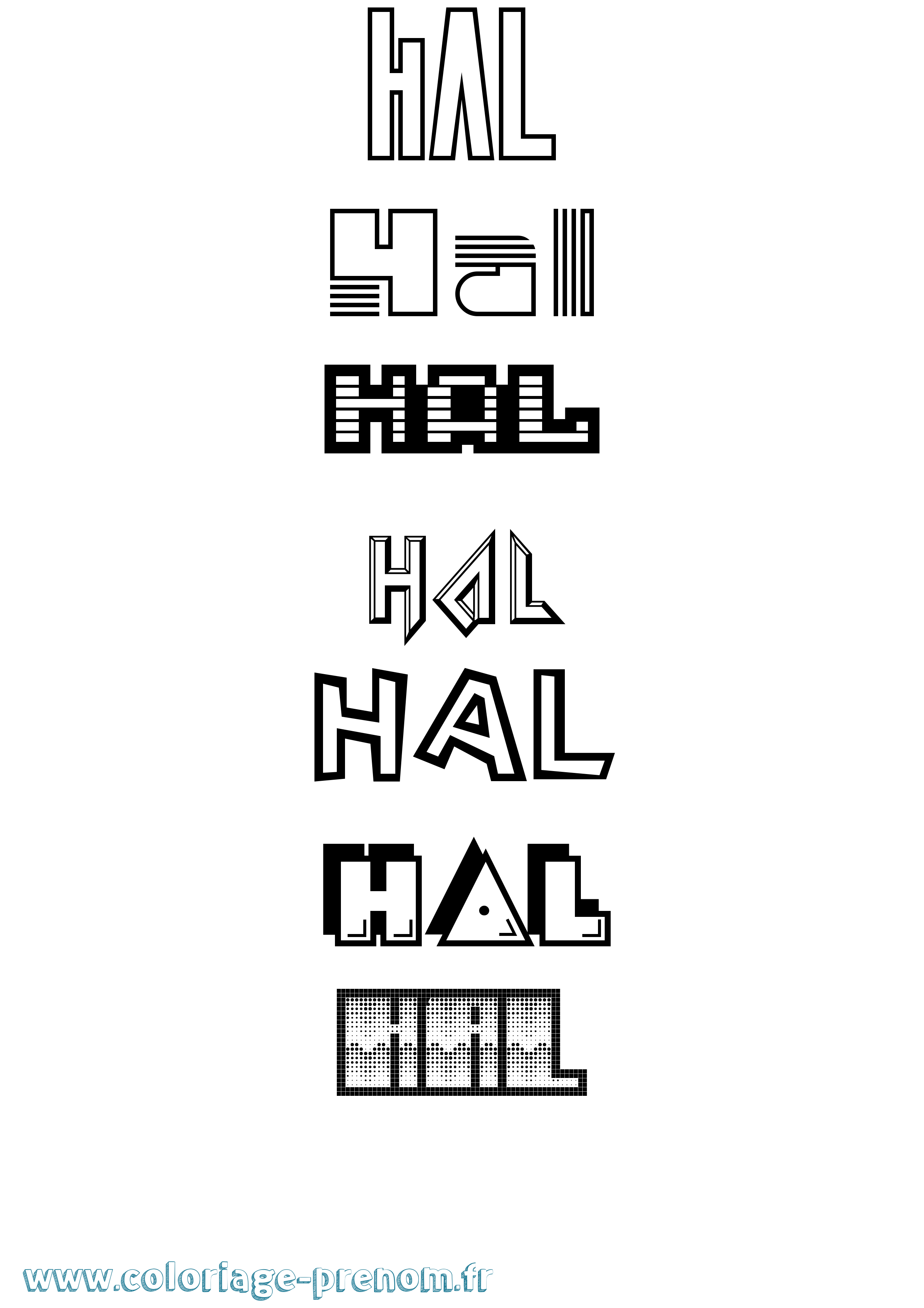 Coloriage Hal Jeux Vidéos Coloriage prénom Hal Jeux Vidéos