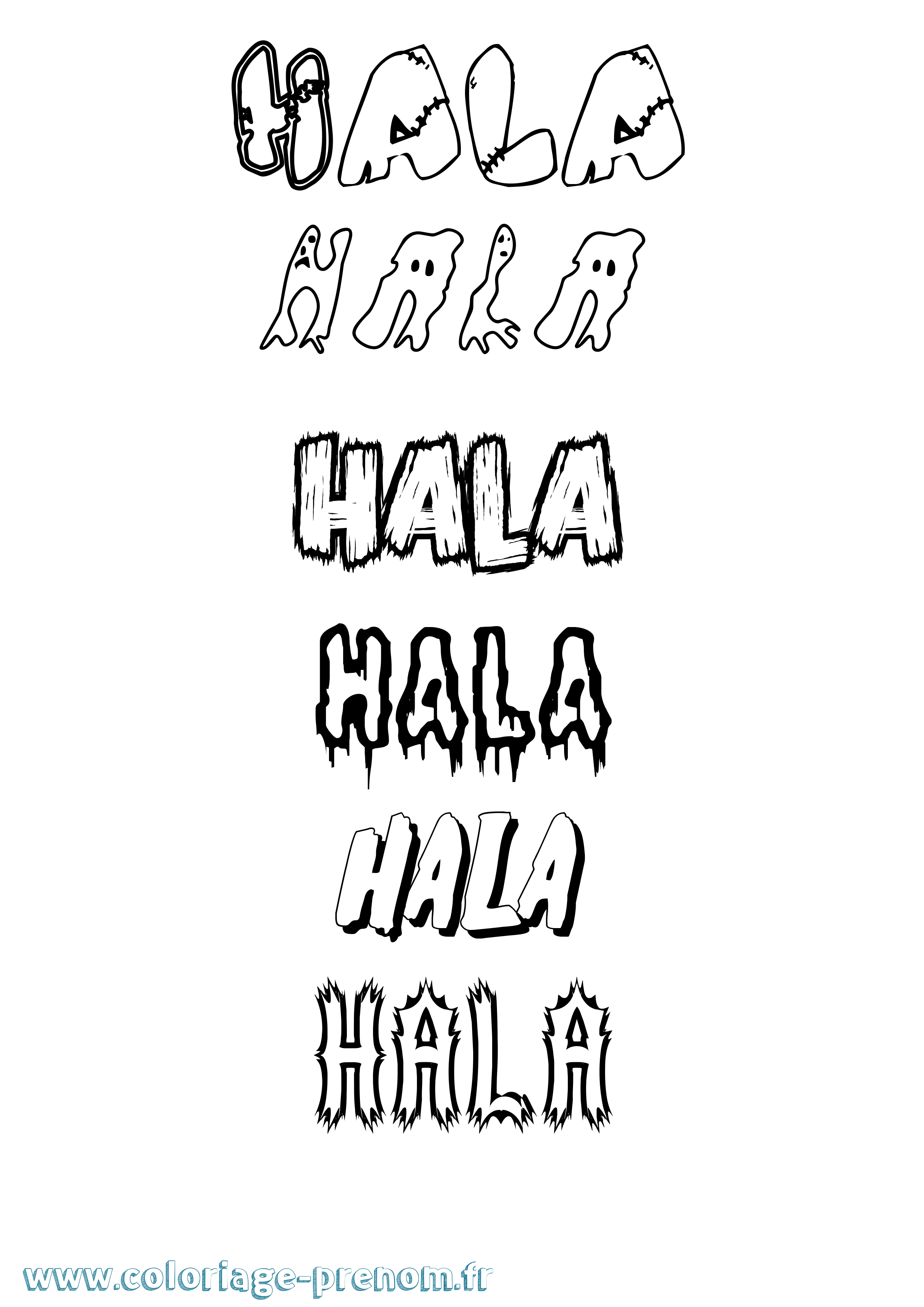 Coloriage Hala Frisson Coloriage prénom Hala Frisson