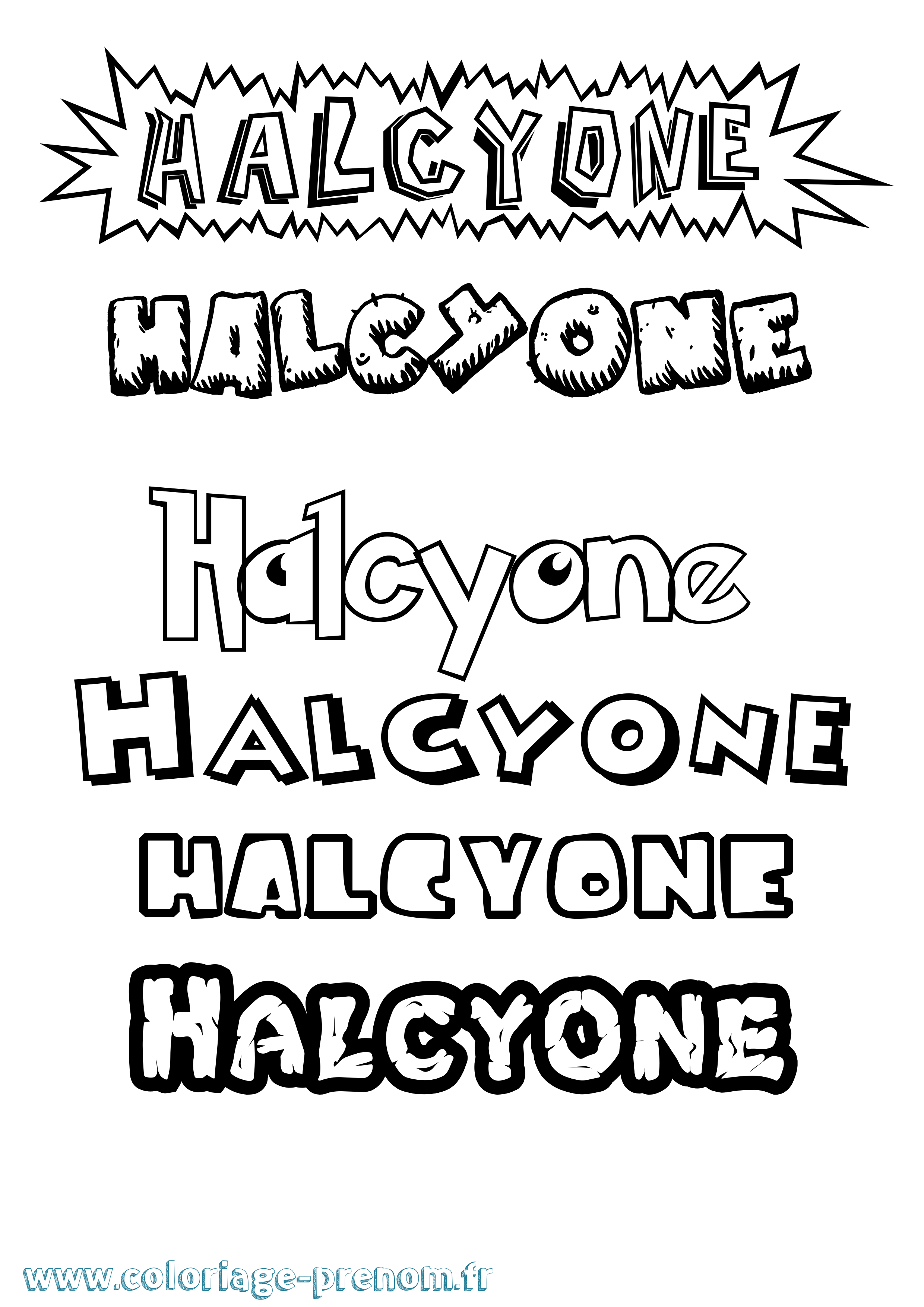 Coloriage prénom Halcyone Dessin Animé