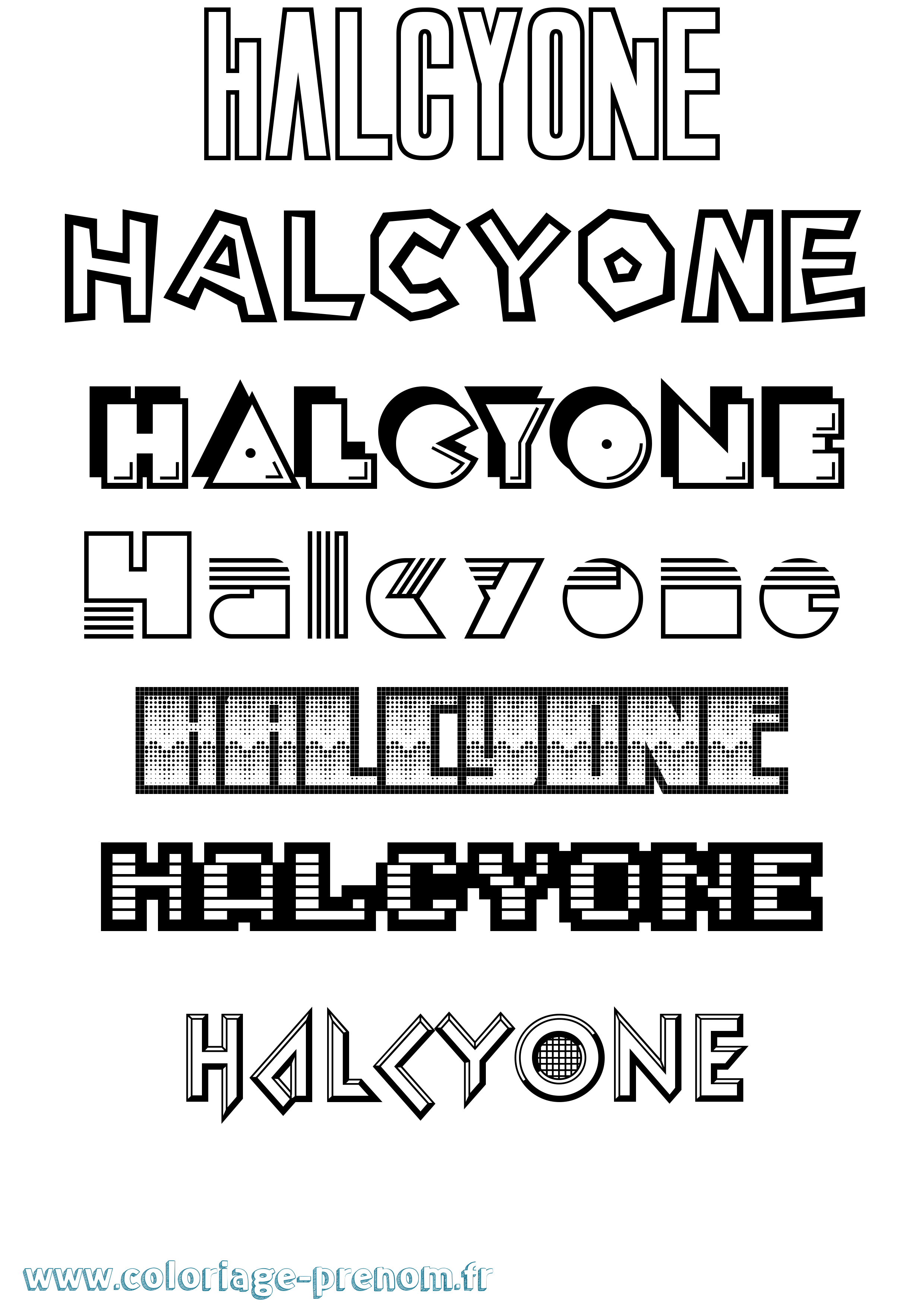 Coloriage prénom Halcyone Jeux Vidéos