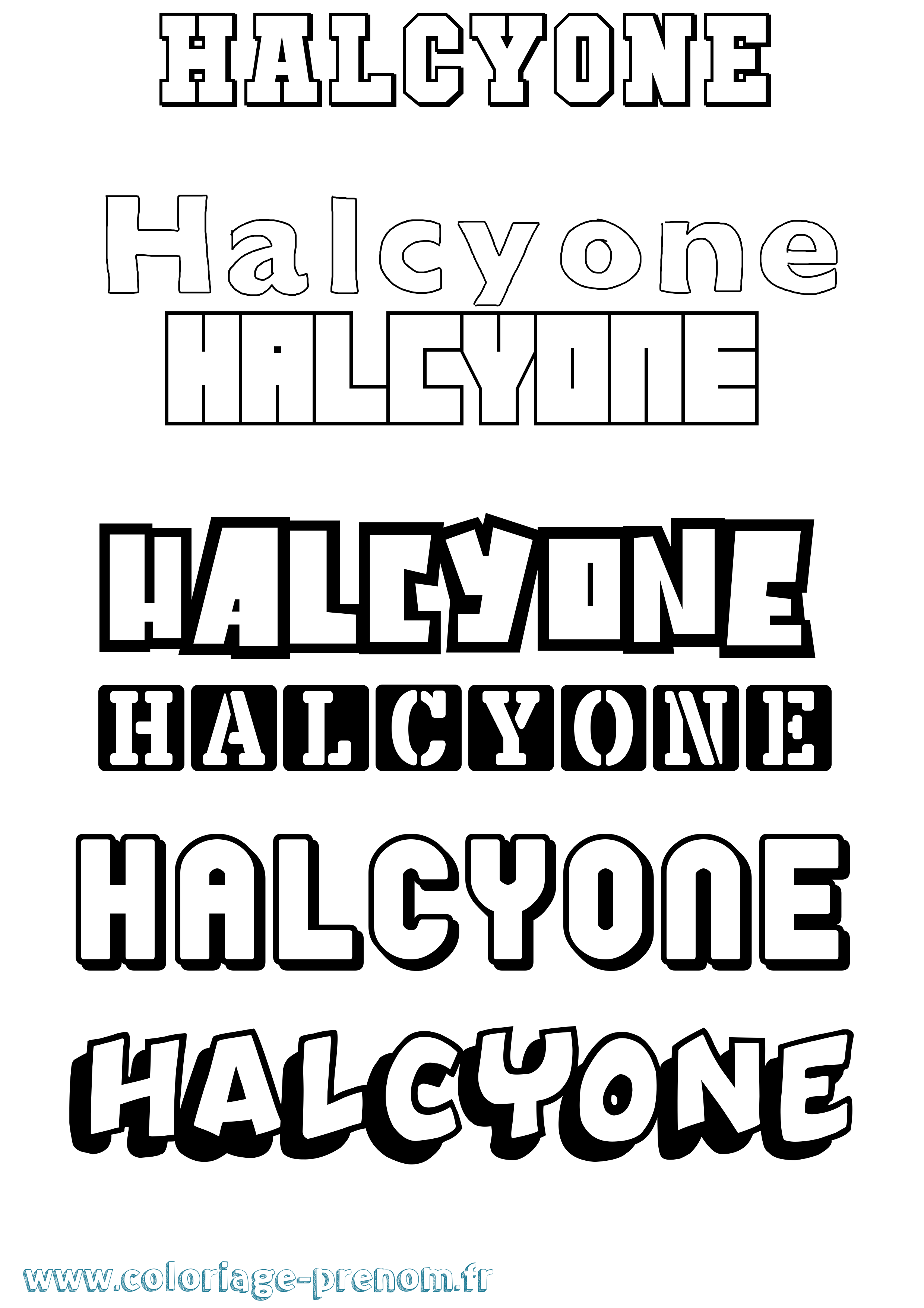 Coloriage prénom Halcyone Simple