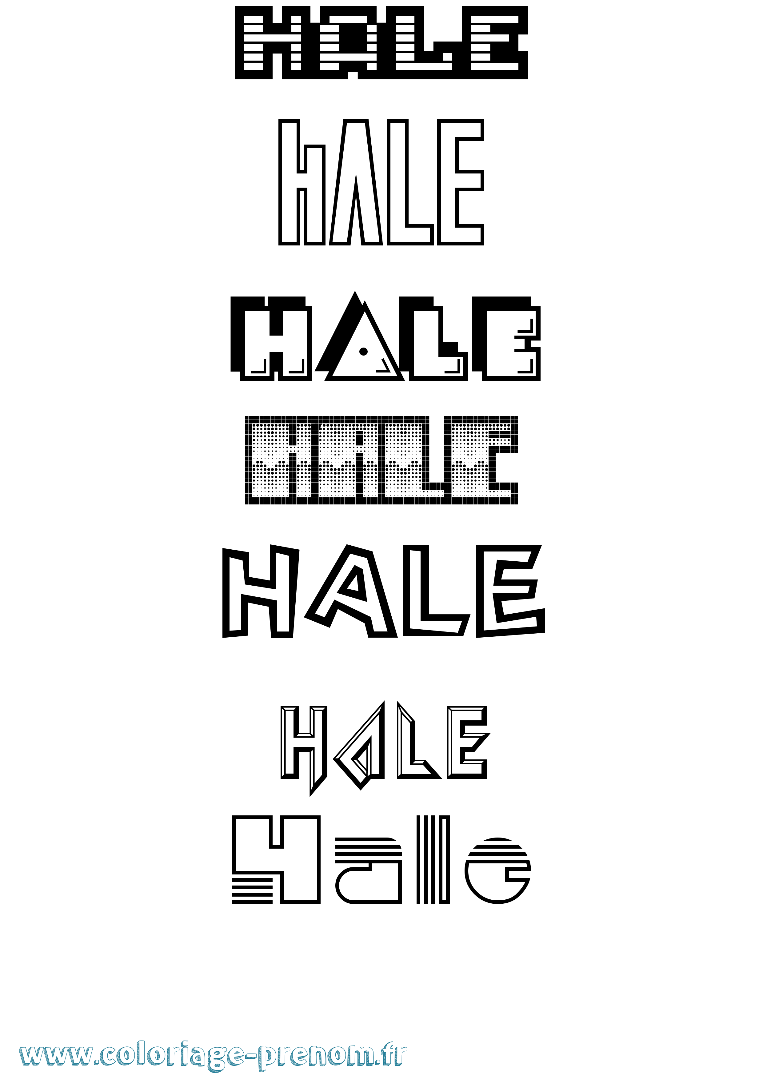 Coloriage Hale Jeux Vidéos Coloriage prénom Hale Jeux Vidéos
