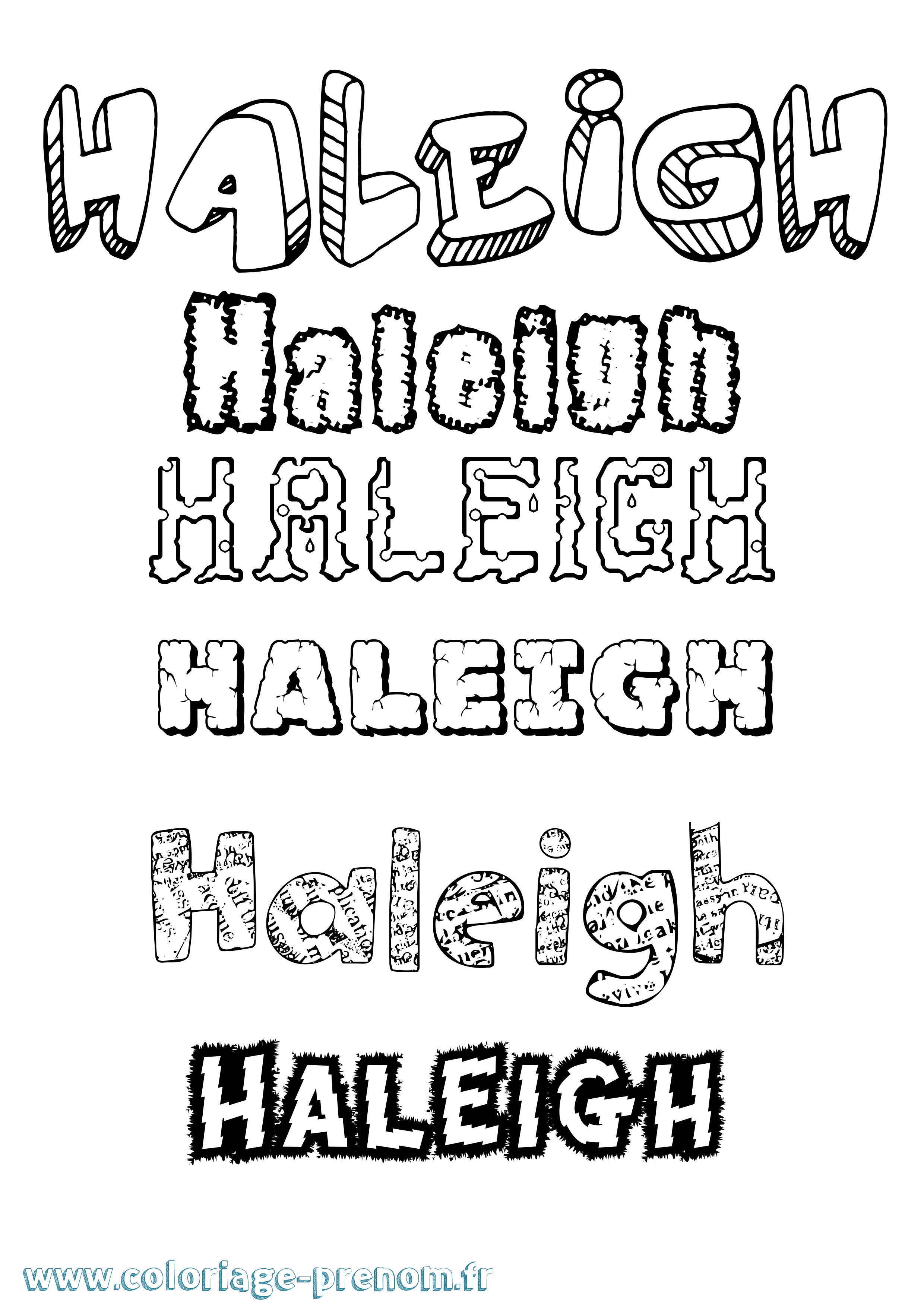Coloriage Haleigh Destructuré Coloriage prénom Haleigh Destructuré