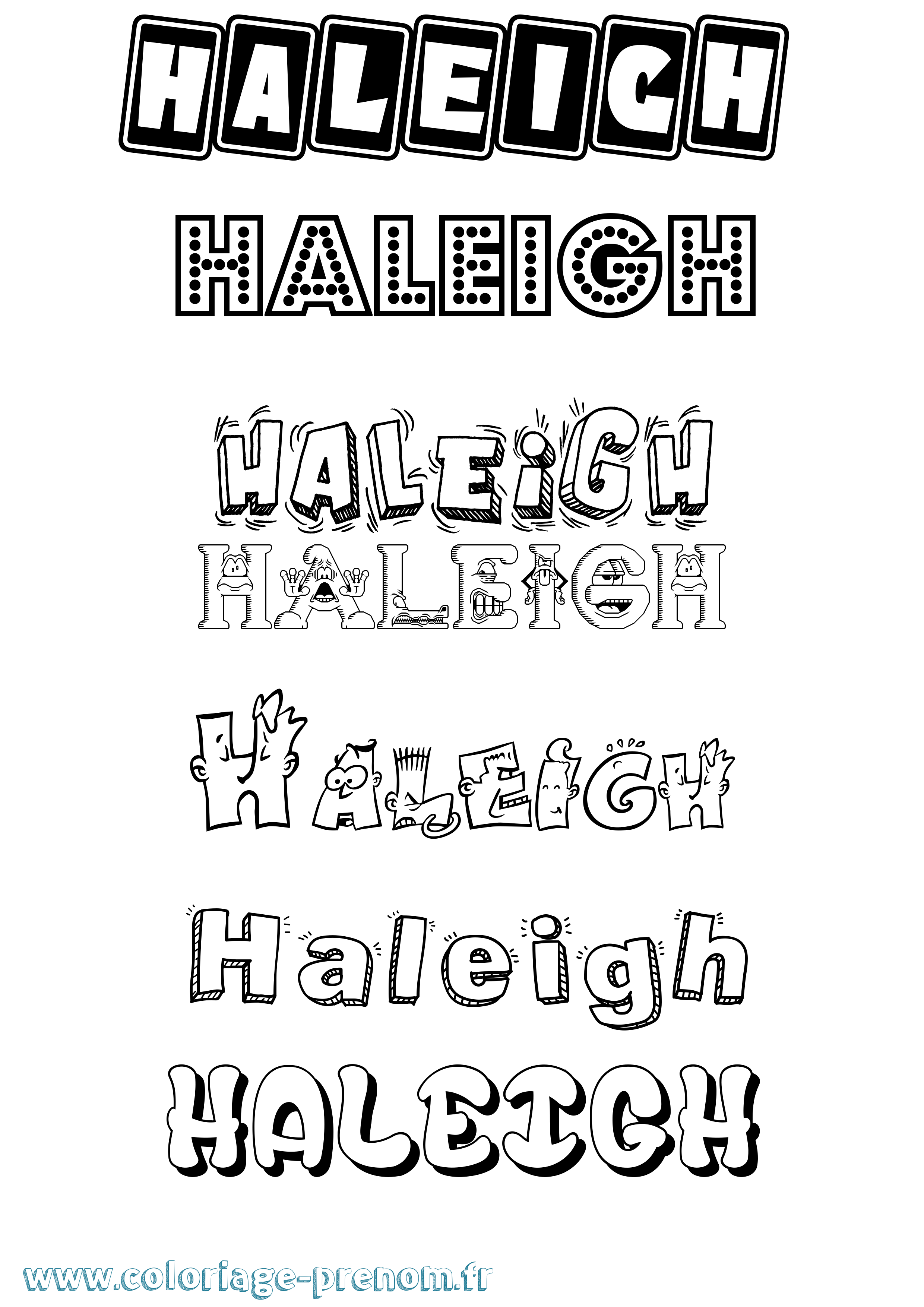 Coloriage Haleigh Fun Coloriage prénom Haleigh Fun