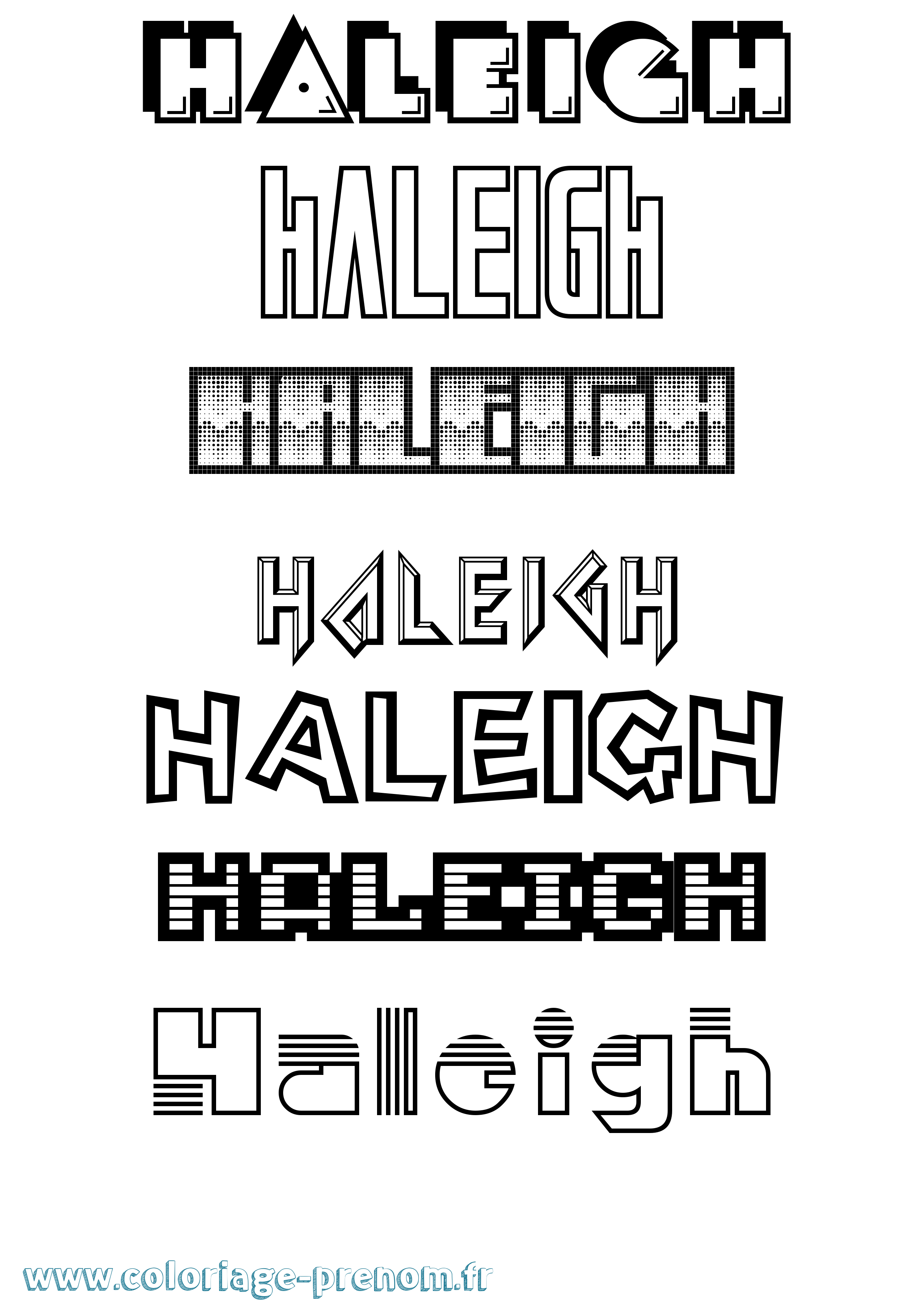 Coloriage prénom Haleigh Jeux Vidéos