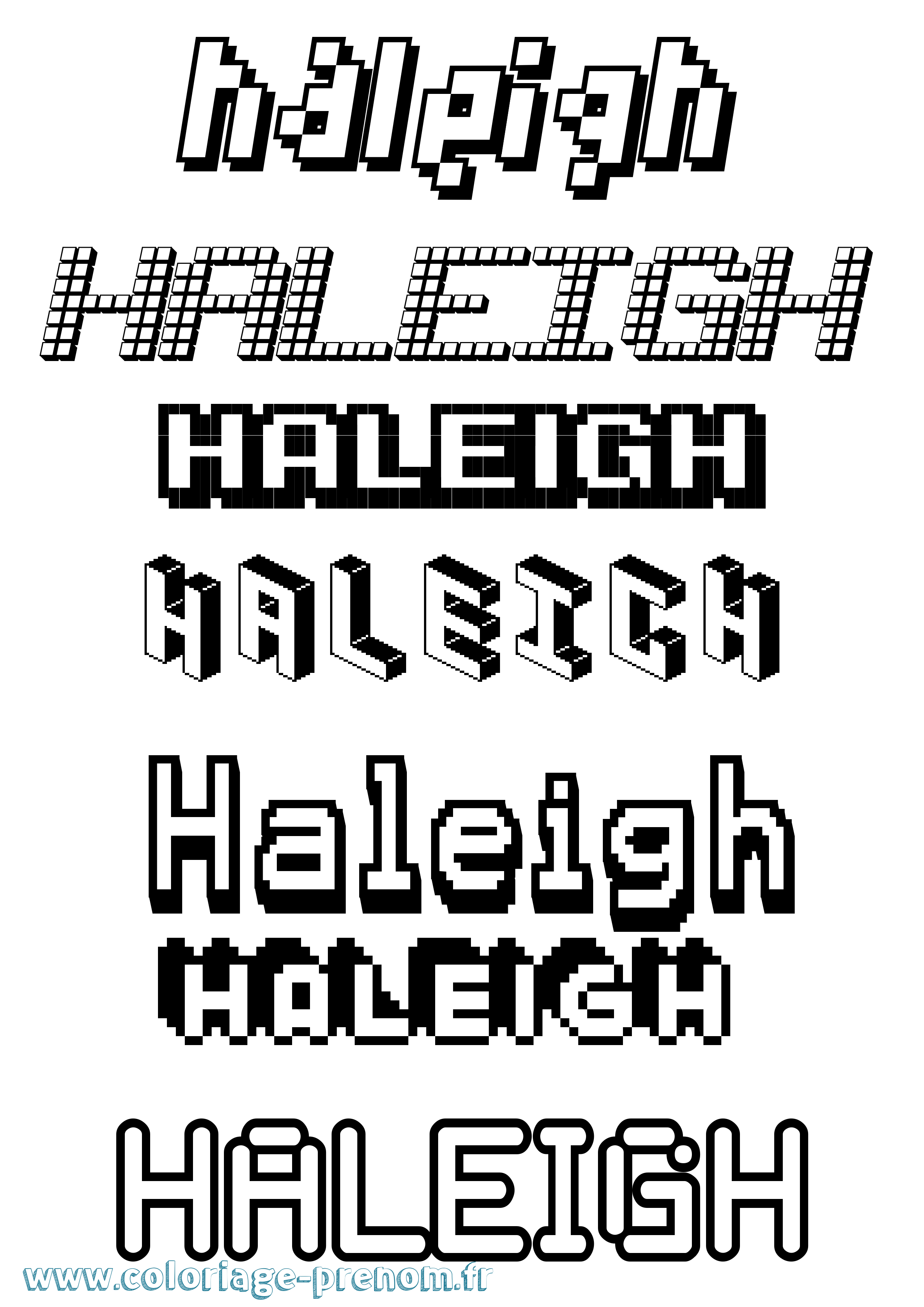 Coloriage Haleigh Pixel Coloriage prénom Haleigh Pixel