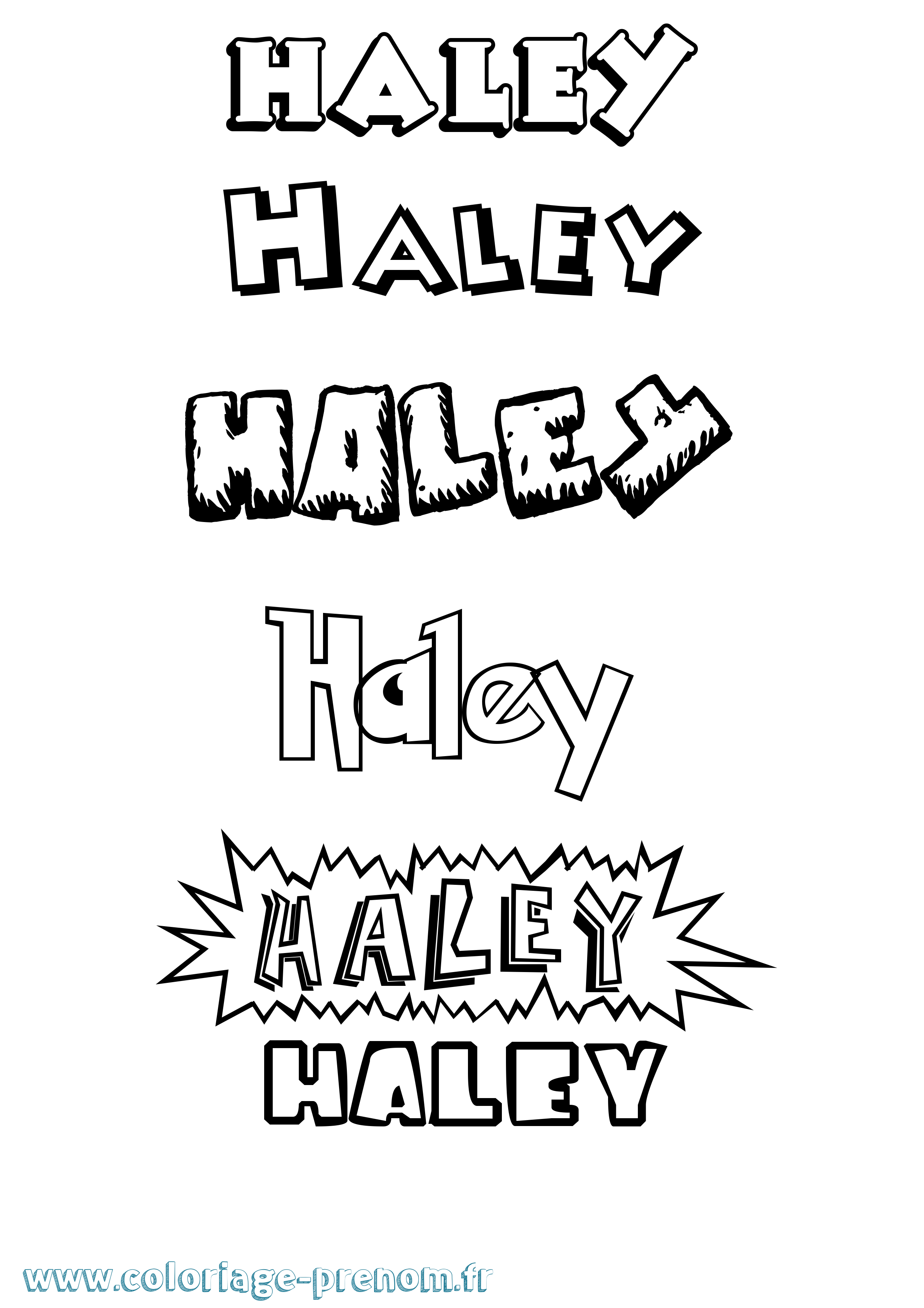 Coloriage Haley Dessin Animé Coloriage prénom Haley Dessin Animé