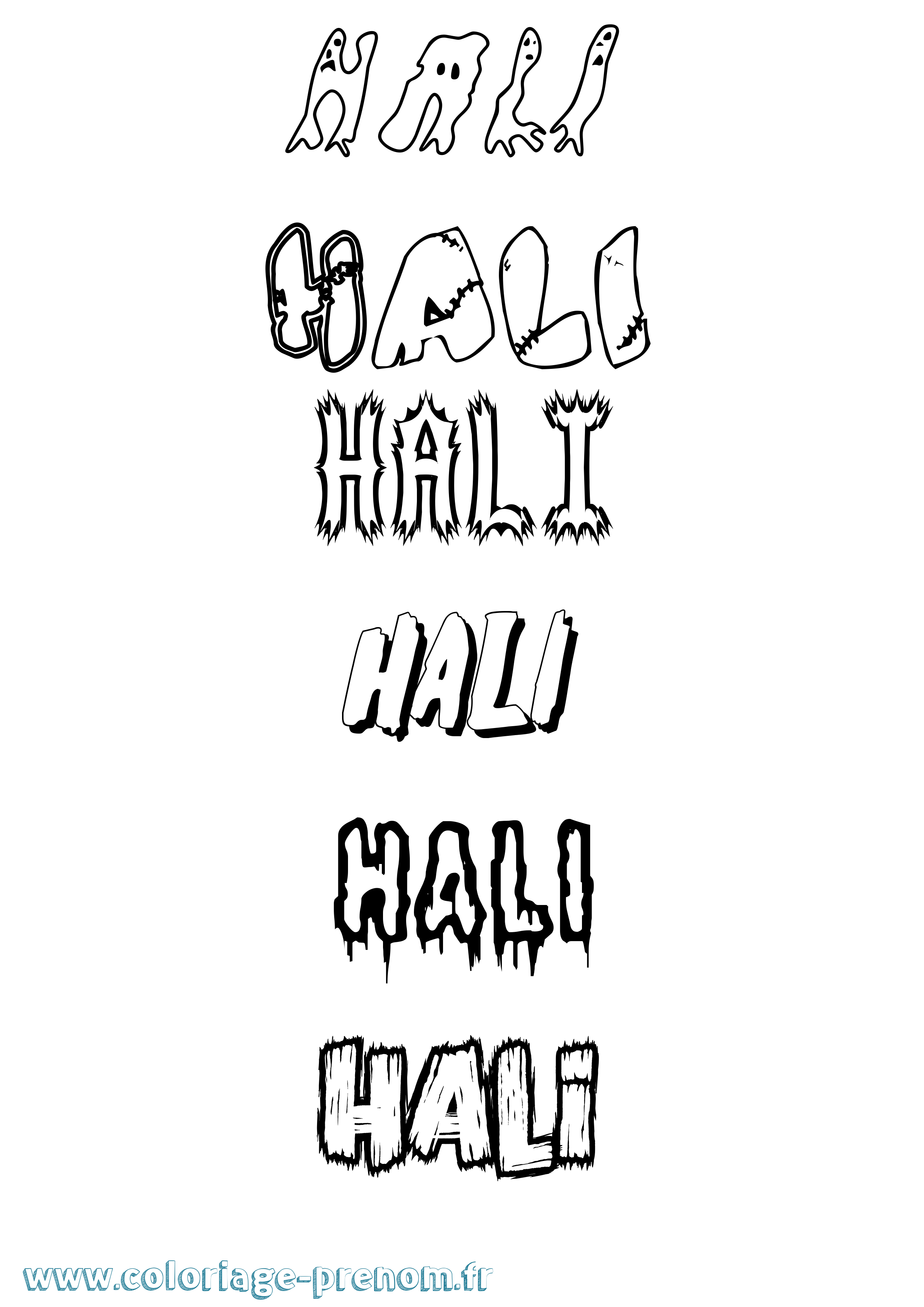 Coloriage Hali Frisson Coloriage prénom Hali Frisson