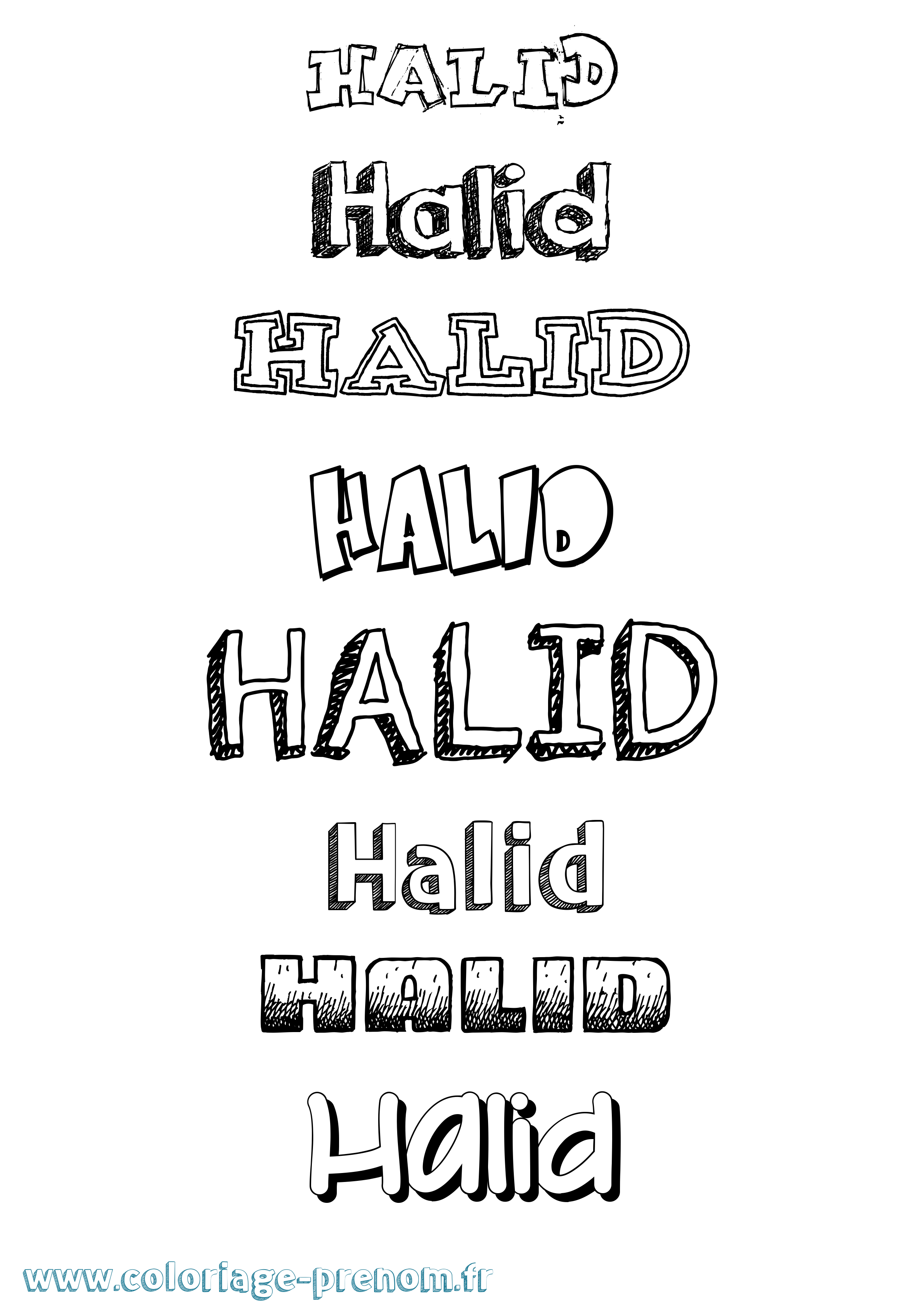 Coloriage Halid Dessiné Coloriage prénom Halid Dessiné