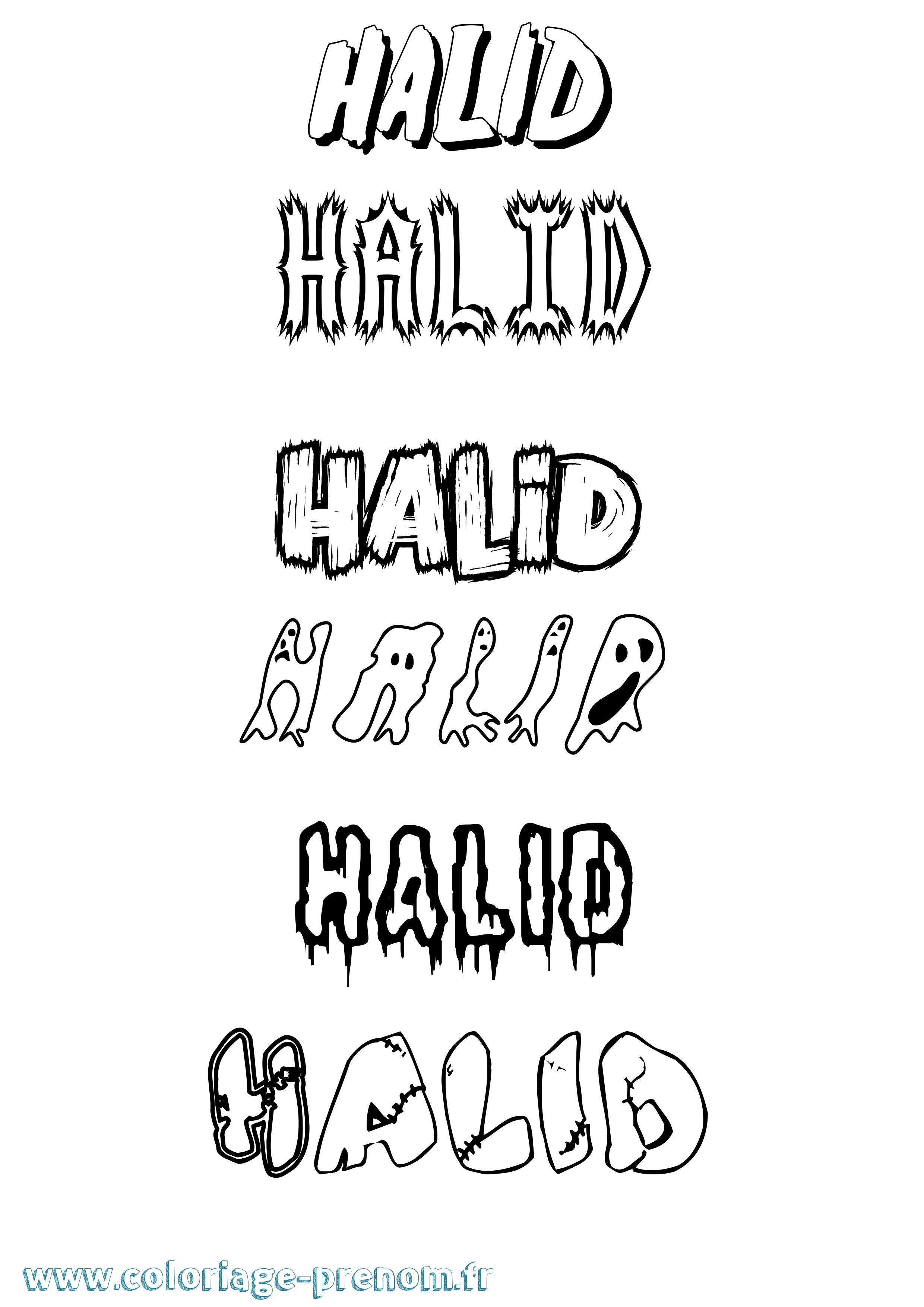 Coloriage Halid Frisson Coloriage prénom Halid Frisson