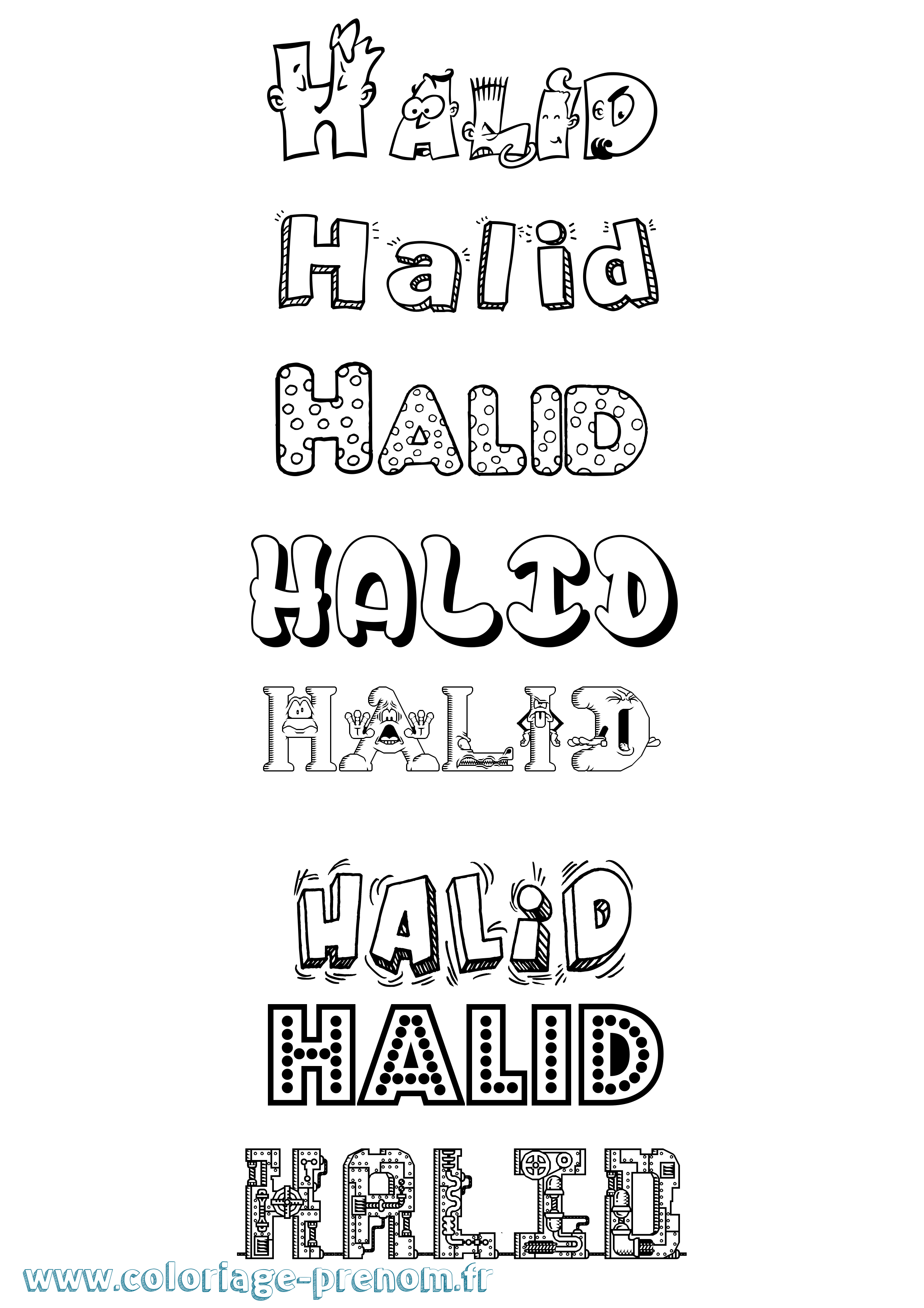 Coloriage Halid Fun Coloriage prénom Halid Fun