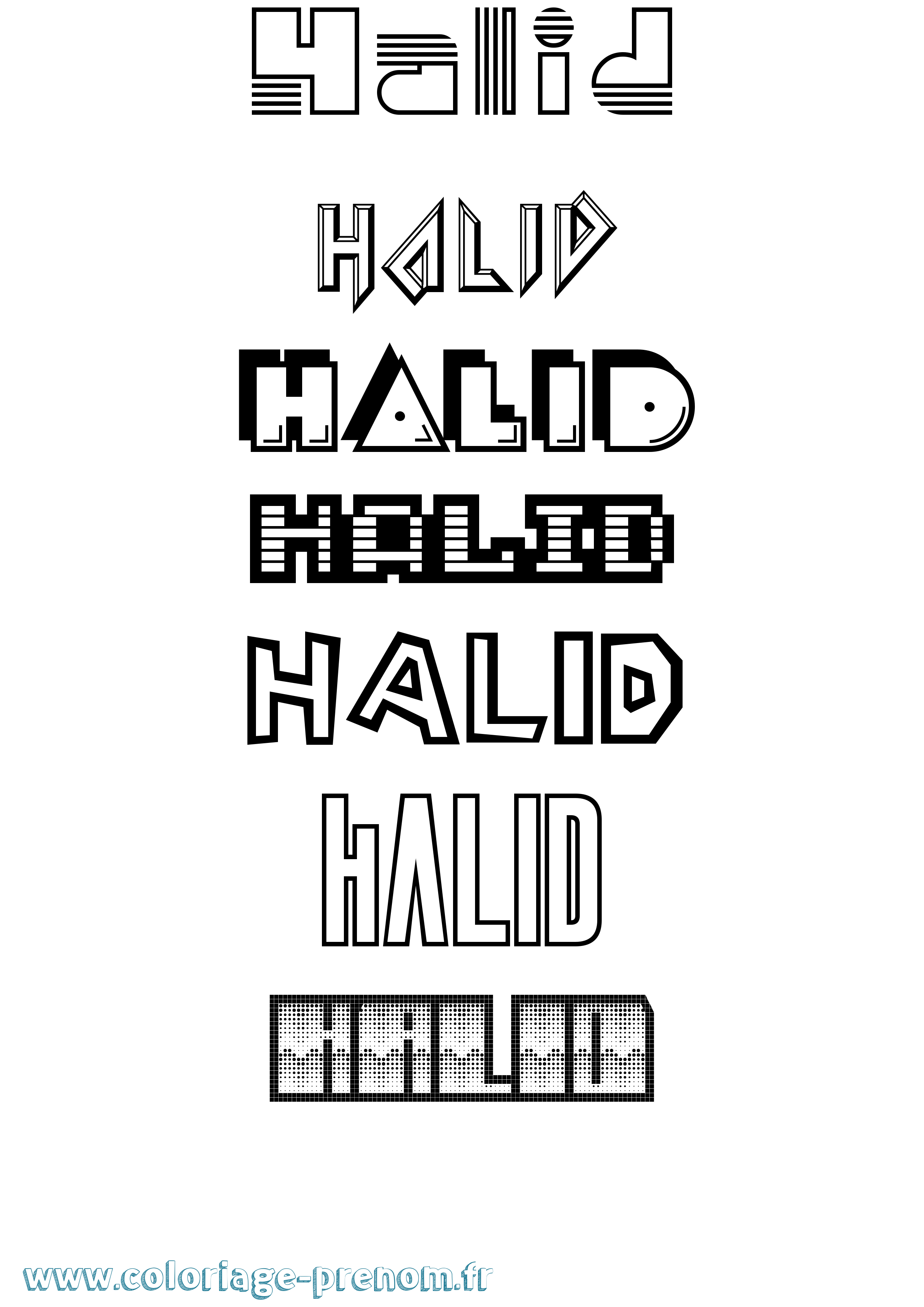 Coloriage Halid Jeux Vidéos Coloriage prénom Halid Jeux Vidéos
