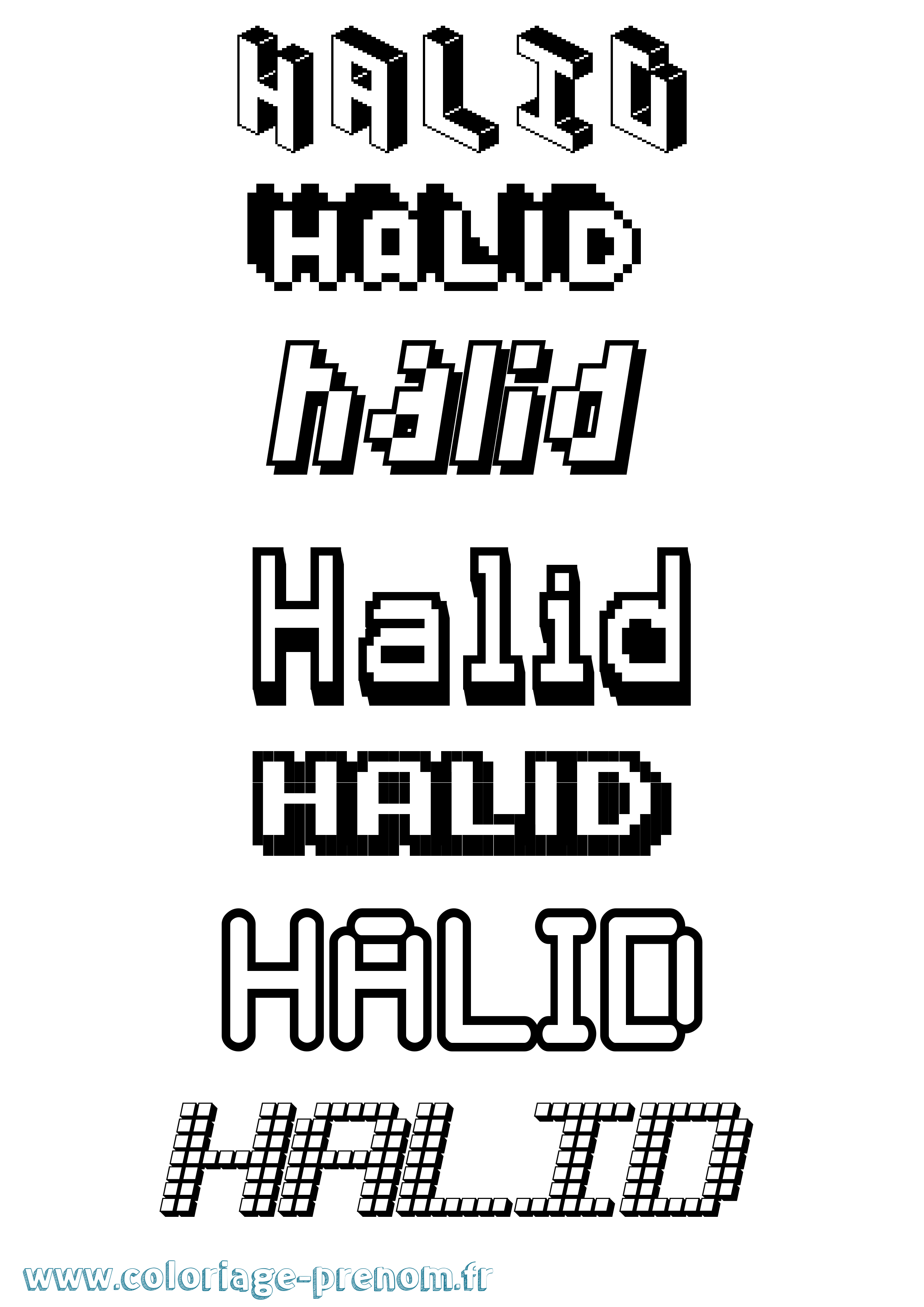 Coloriage Halid Pixel Coloriage prénom Halid Pixel